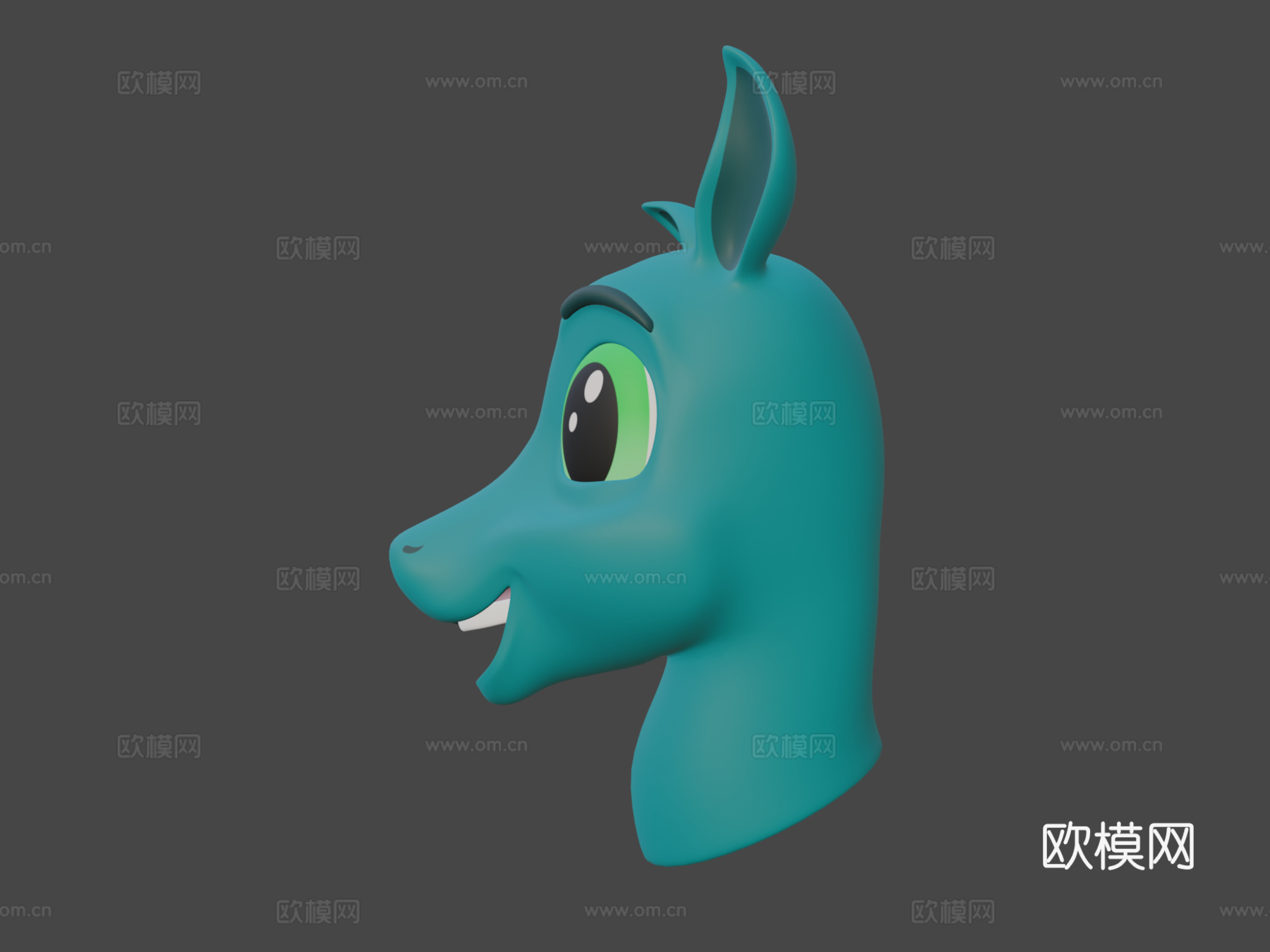 马角色半身像微笑su模型下载（渲染图6）