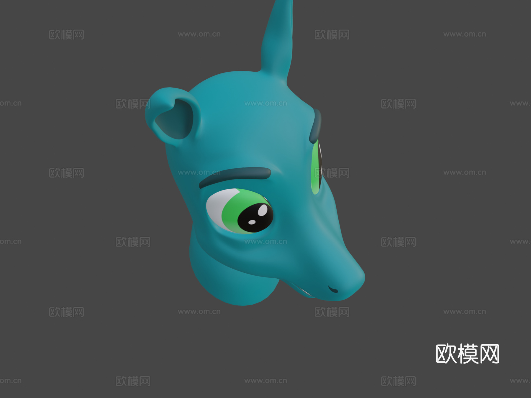 马角色半身像微笑su模型下载（渲染图7）