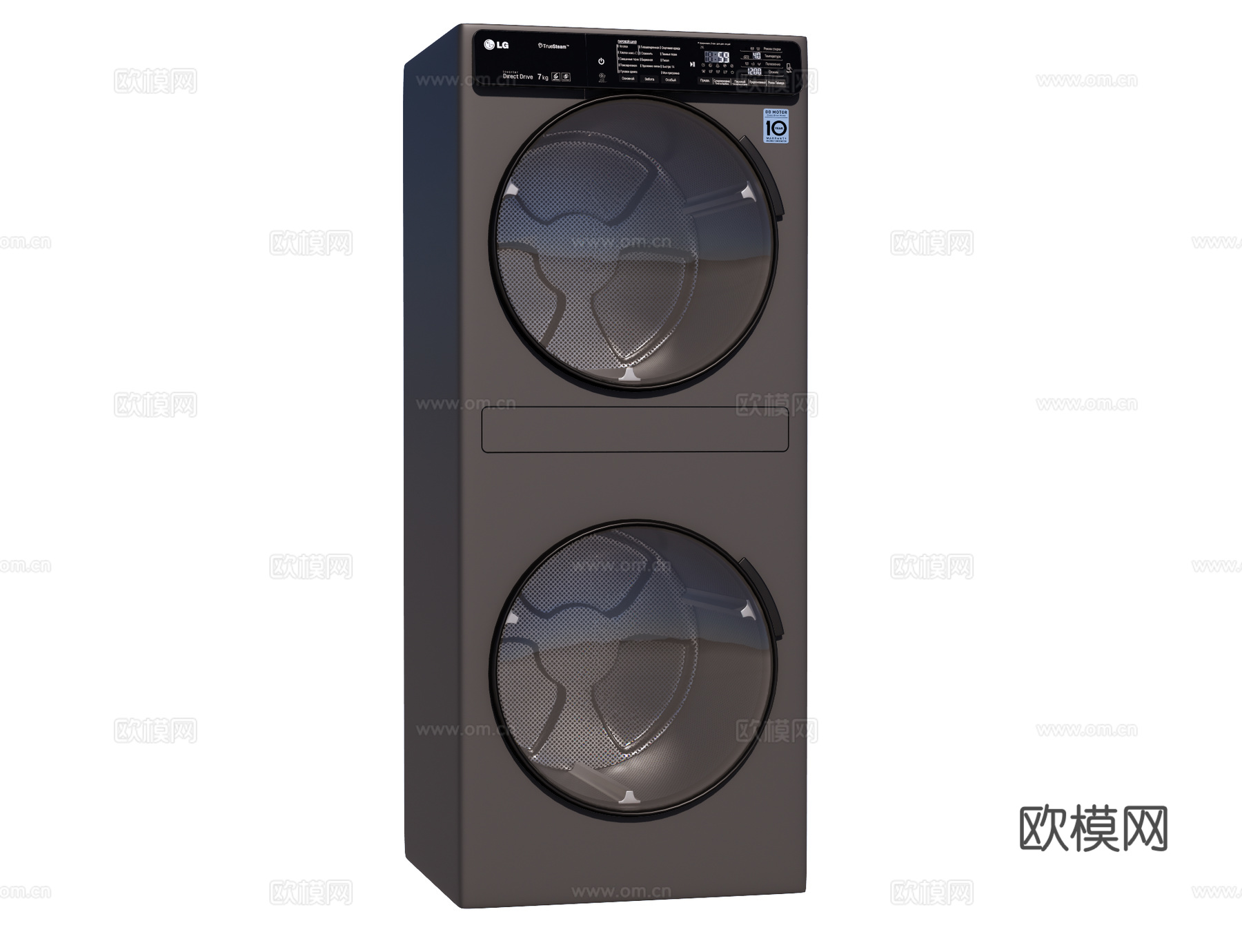 滚筒洗衣机 烘干机 洗烘一体su模型下载（渲染图1）