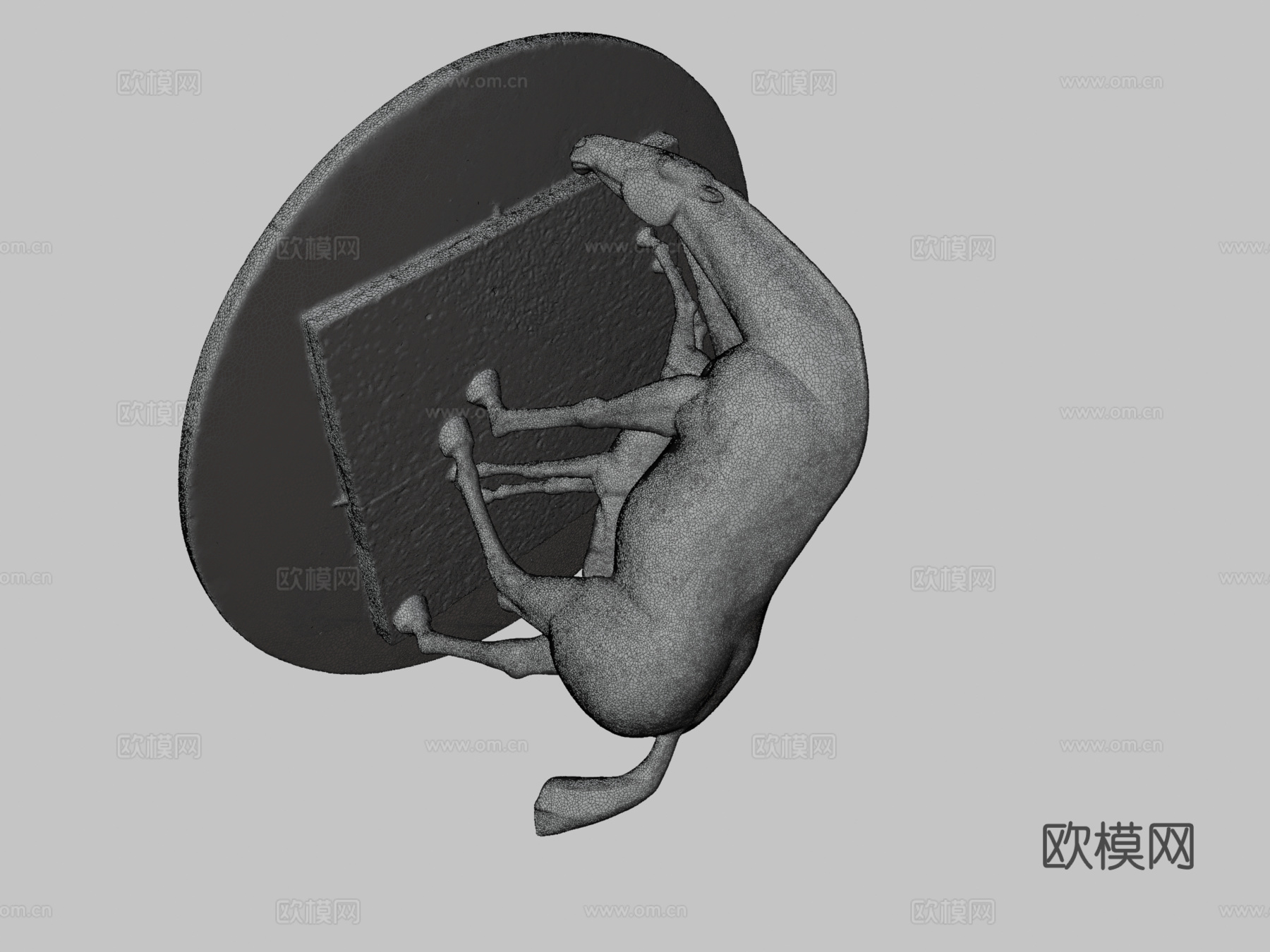 两匹马su模型下载（渲染图3）