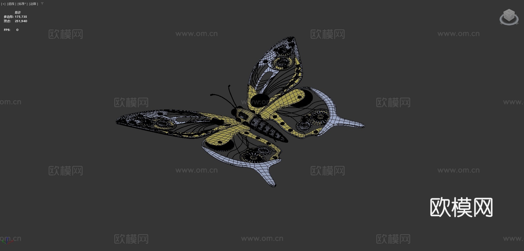 发条蝴蝶su模型下载（渲染图4）