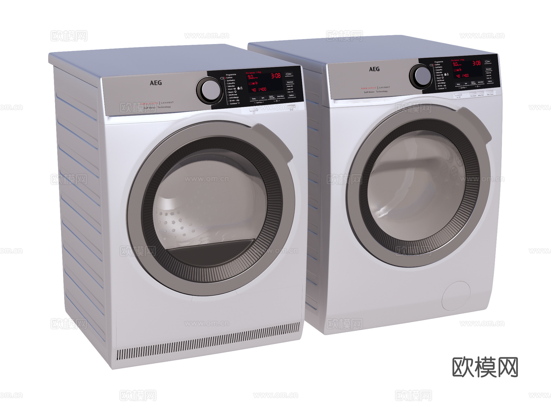 滚筒洗衣机 烘干机su模型下载（渲染图1）