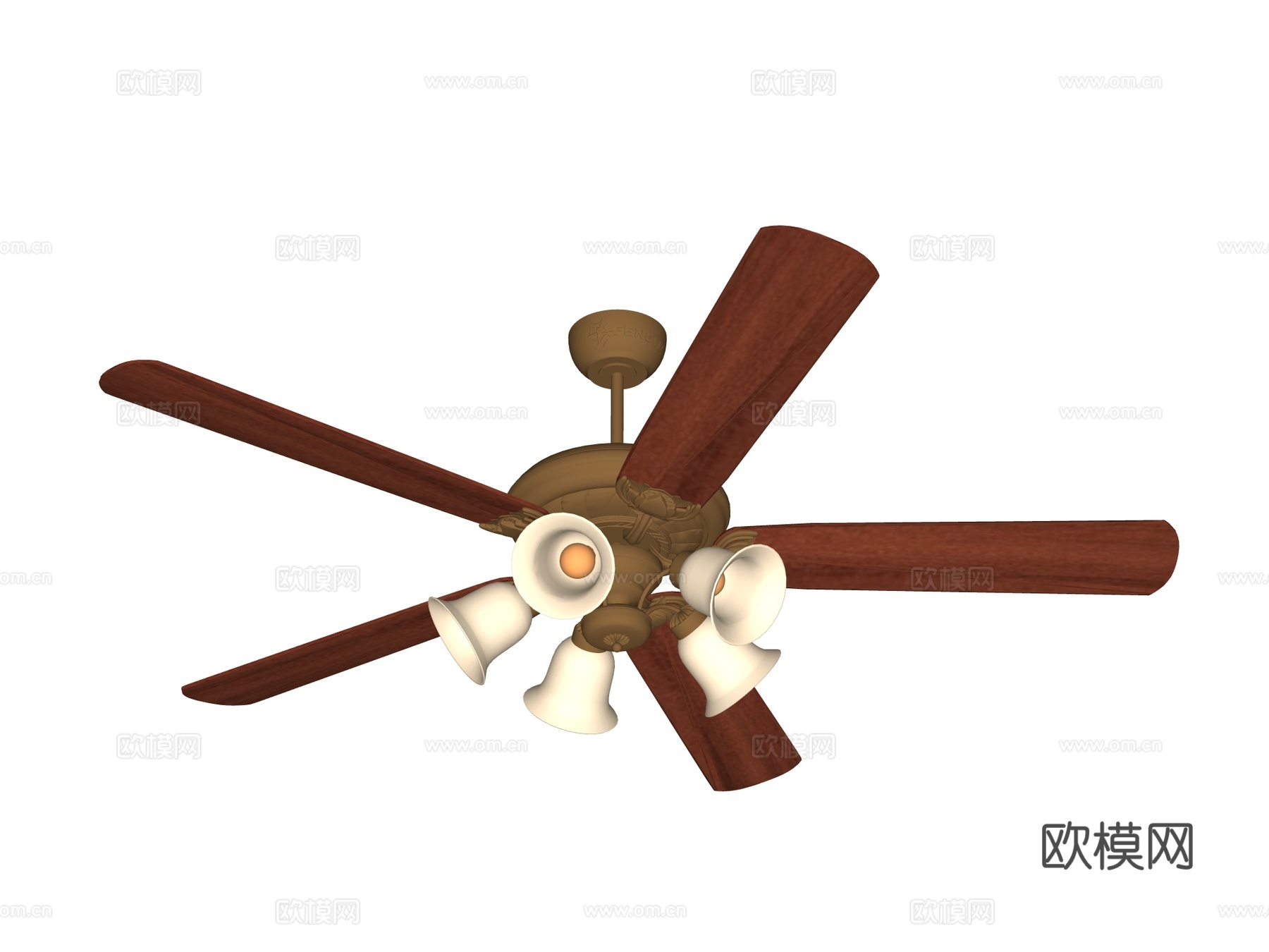 风扇 吊扇 风扇灯su模型下载（渲染图2）