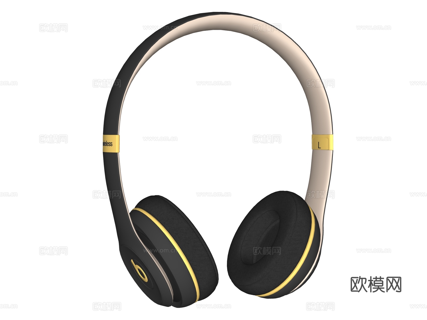 头戴式耳机su模型下载（渲染图2）