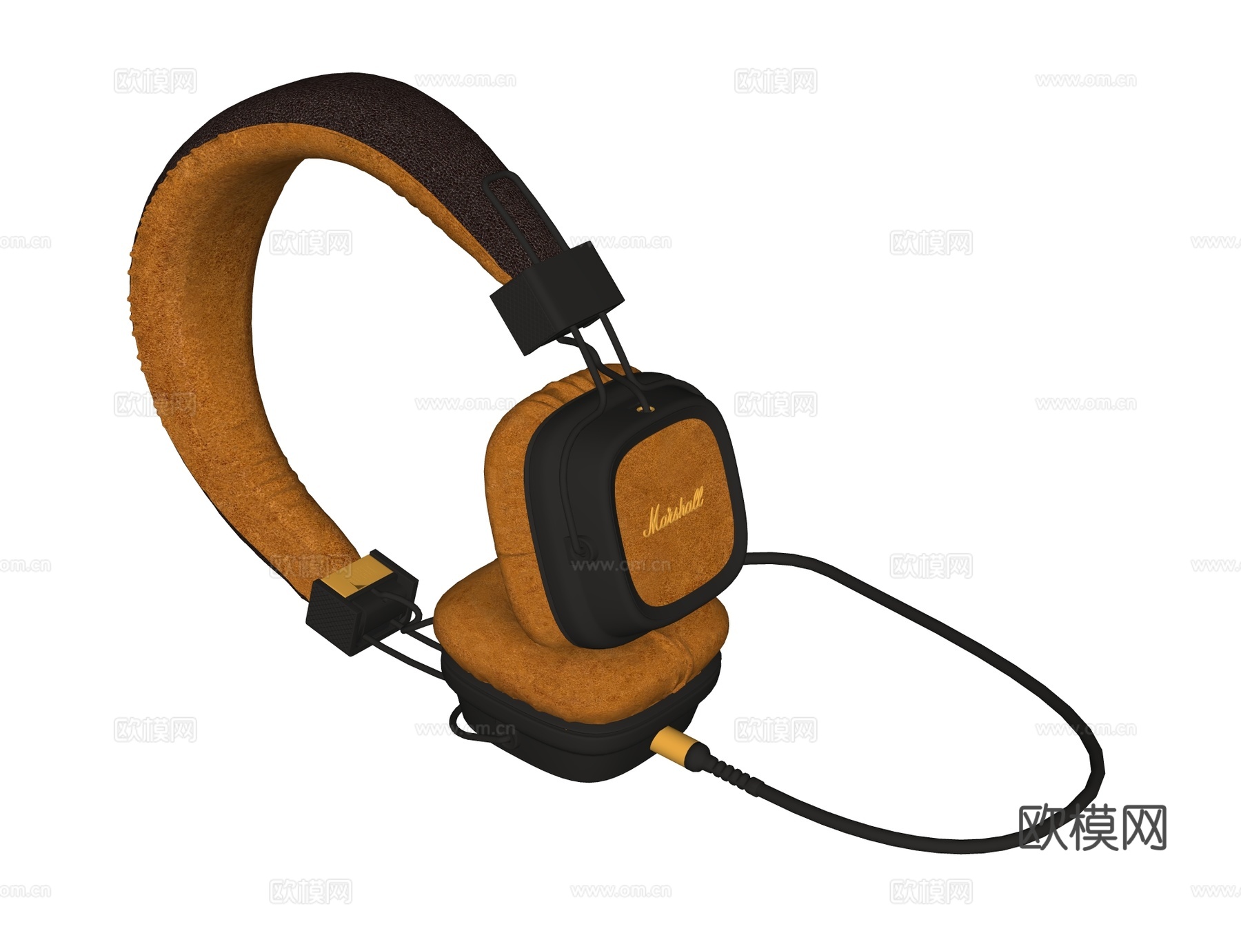 头戴式耳机 hifi耳机su模型下载（渲染图2）