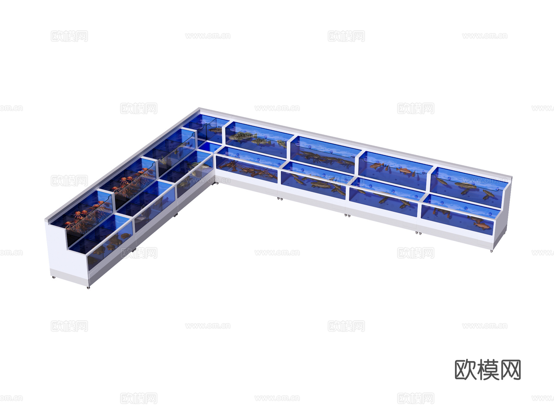 鱼池 海鲜池su模型下载（渲染图1）