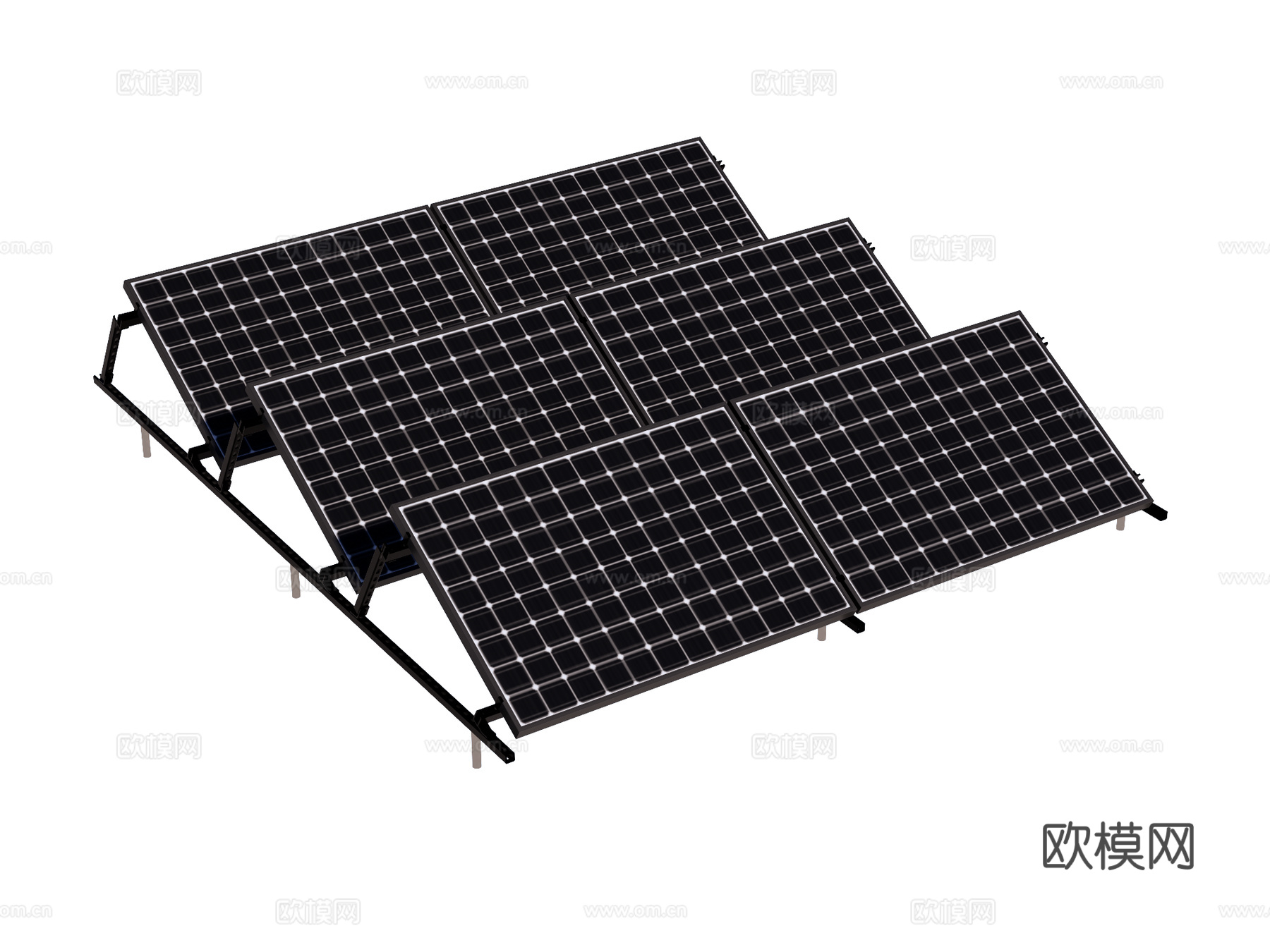太阳能板su模型下载（渲染图1）