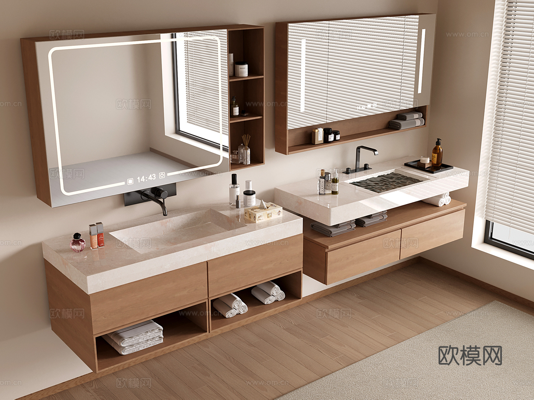 现代浴室柜 洗手台 洗漱台3d模型
