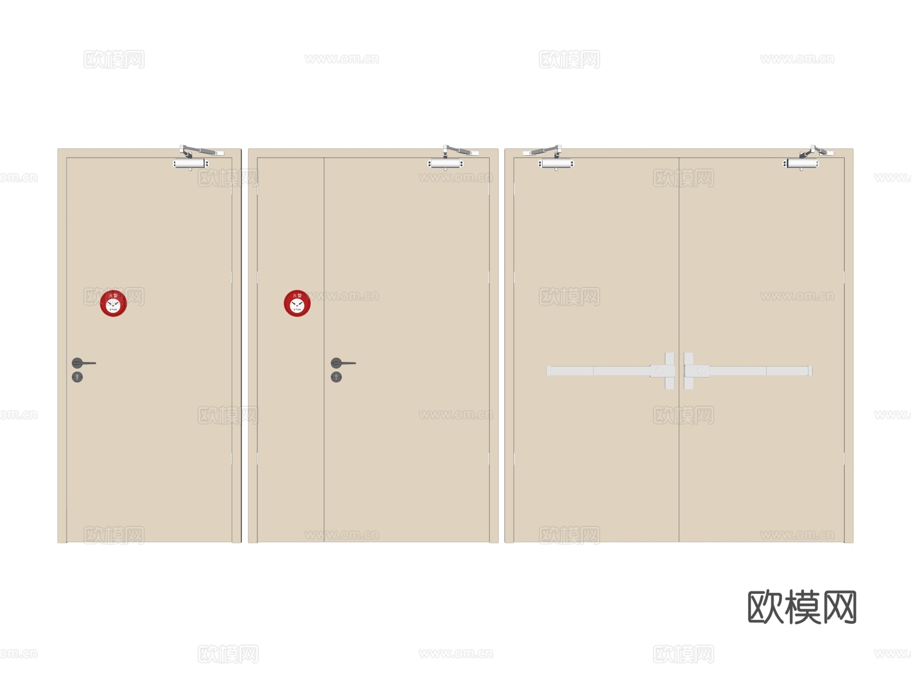 消防门su模型下载（渲染图2）