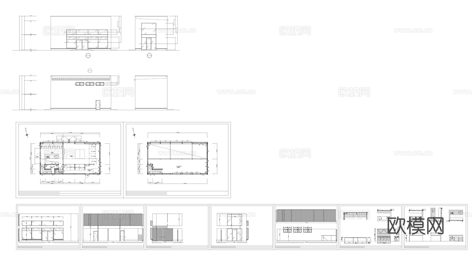 别墅建筑商业住宅建筑cad施工图下载