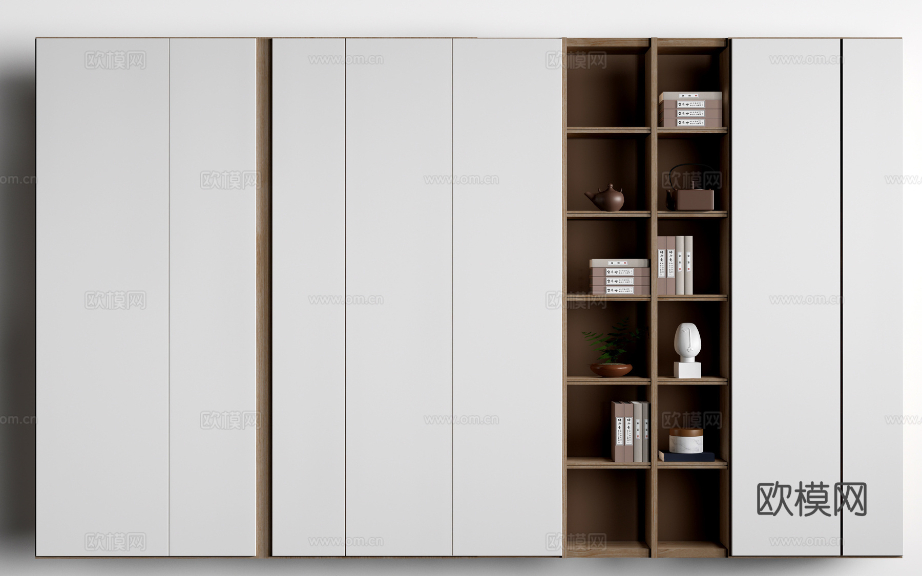 现代书柜 壁柜 装饰柜 办公室文件柜 储物柜su模型