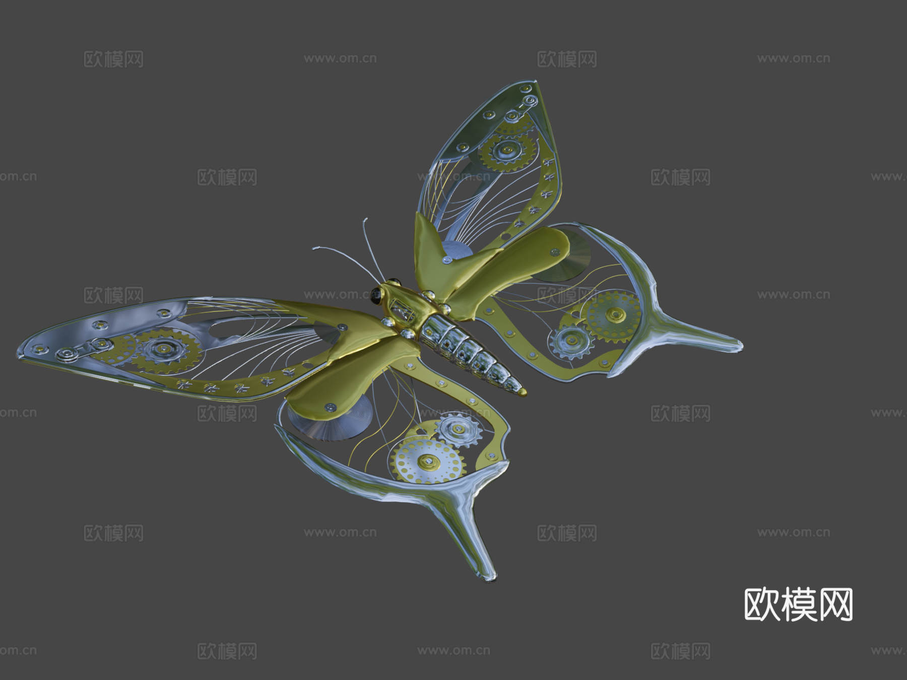 发条蝴蝶su模型下载（渲染图7）