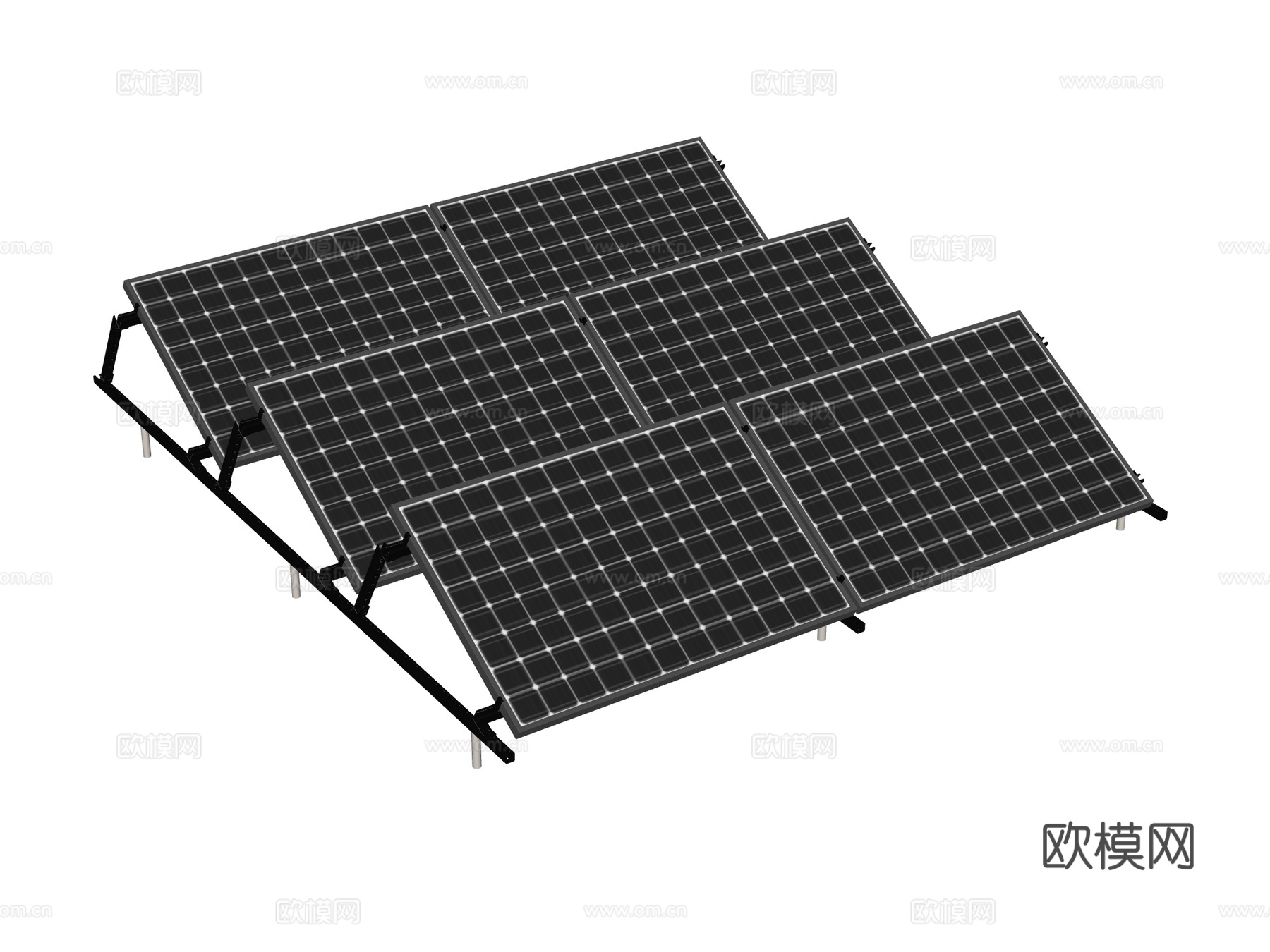 太阳能板su模型下载（渲染图2）