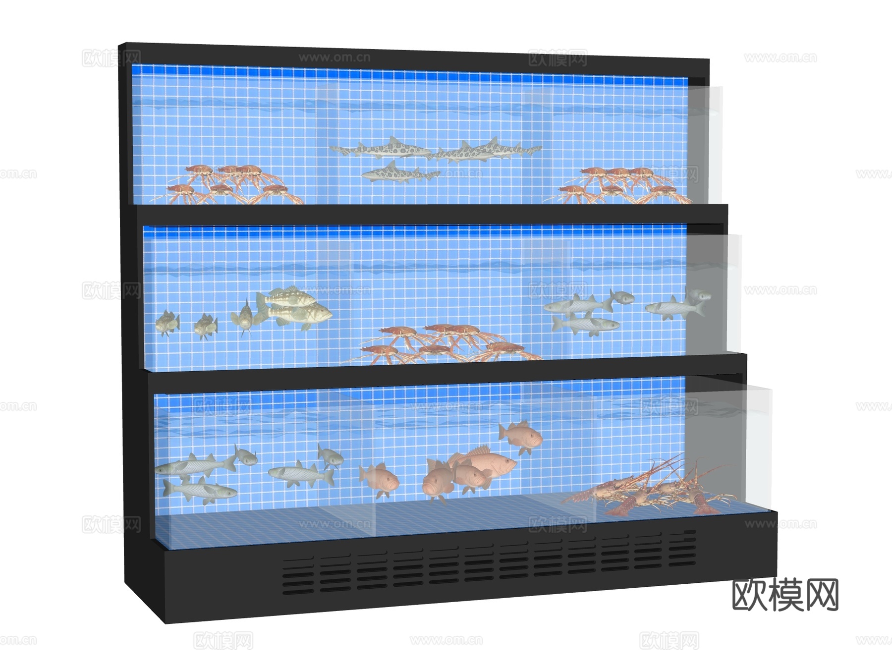 鱼池 海鲜池su模型下载（渲染图2）