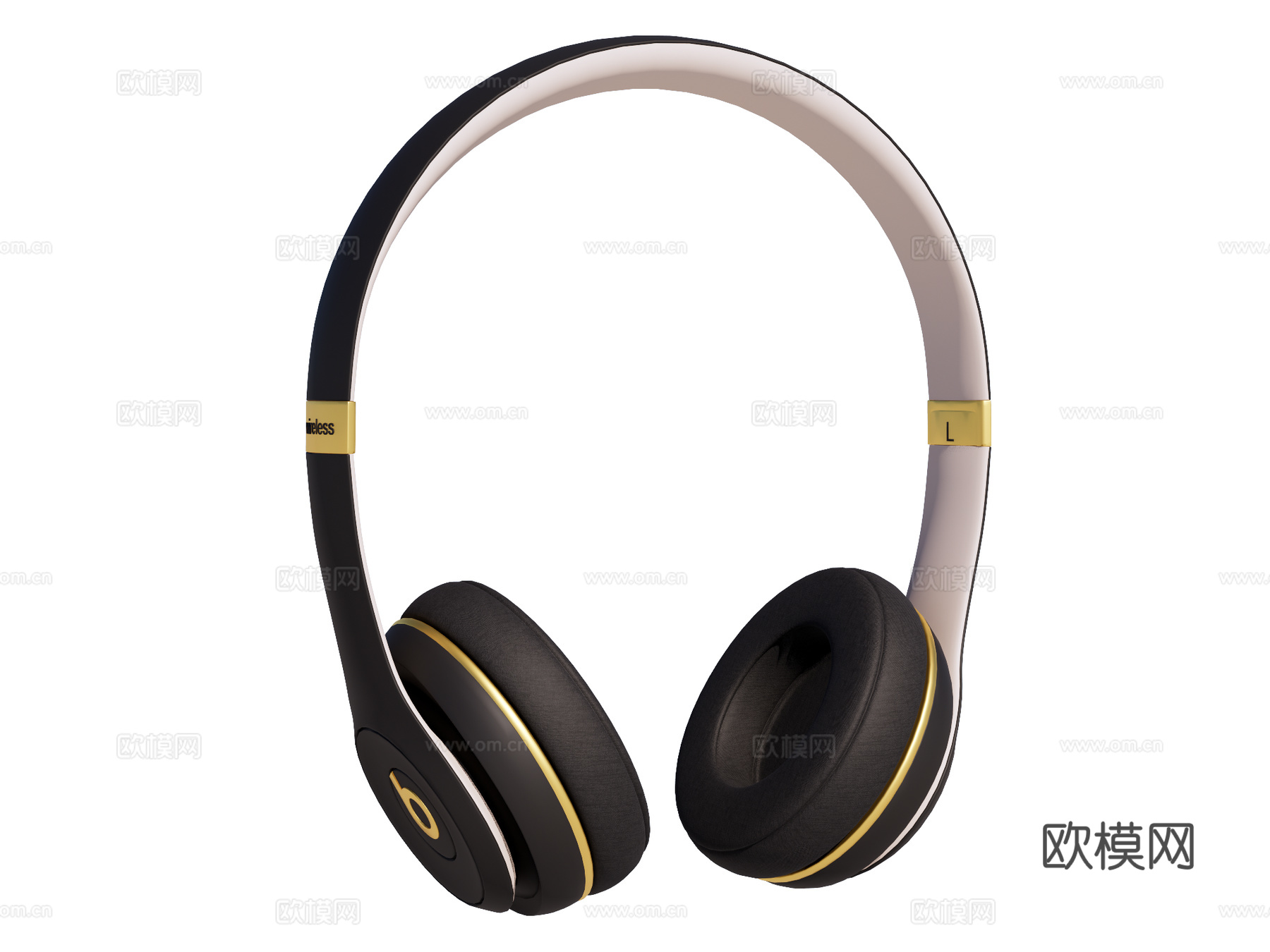 头戴式耳机su模型下载（渲染图1）