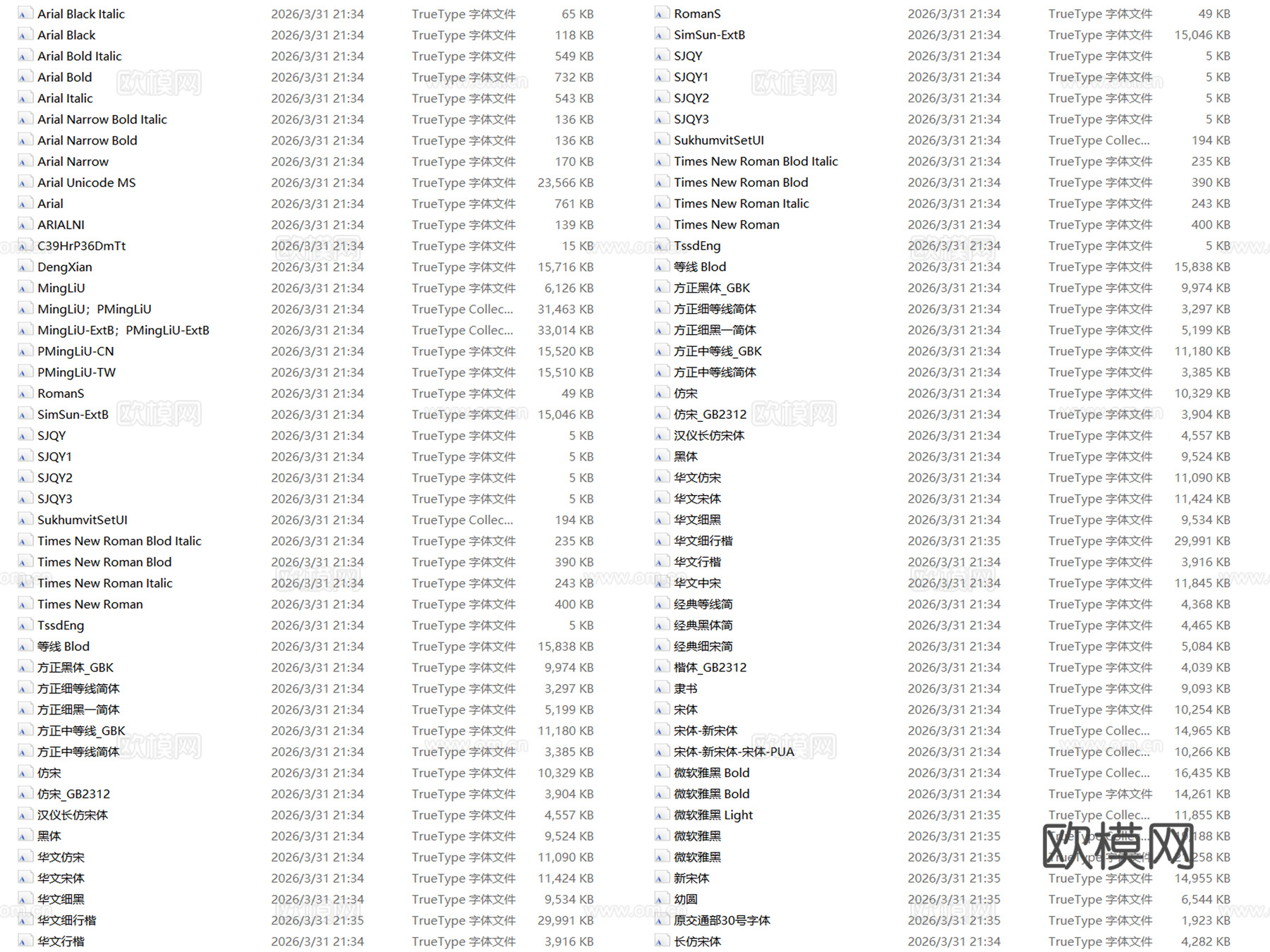 2026年最新常用CAD字体库字体包cad施工图下载（渲染图7）