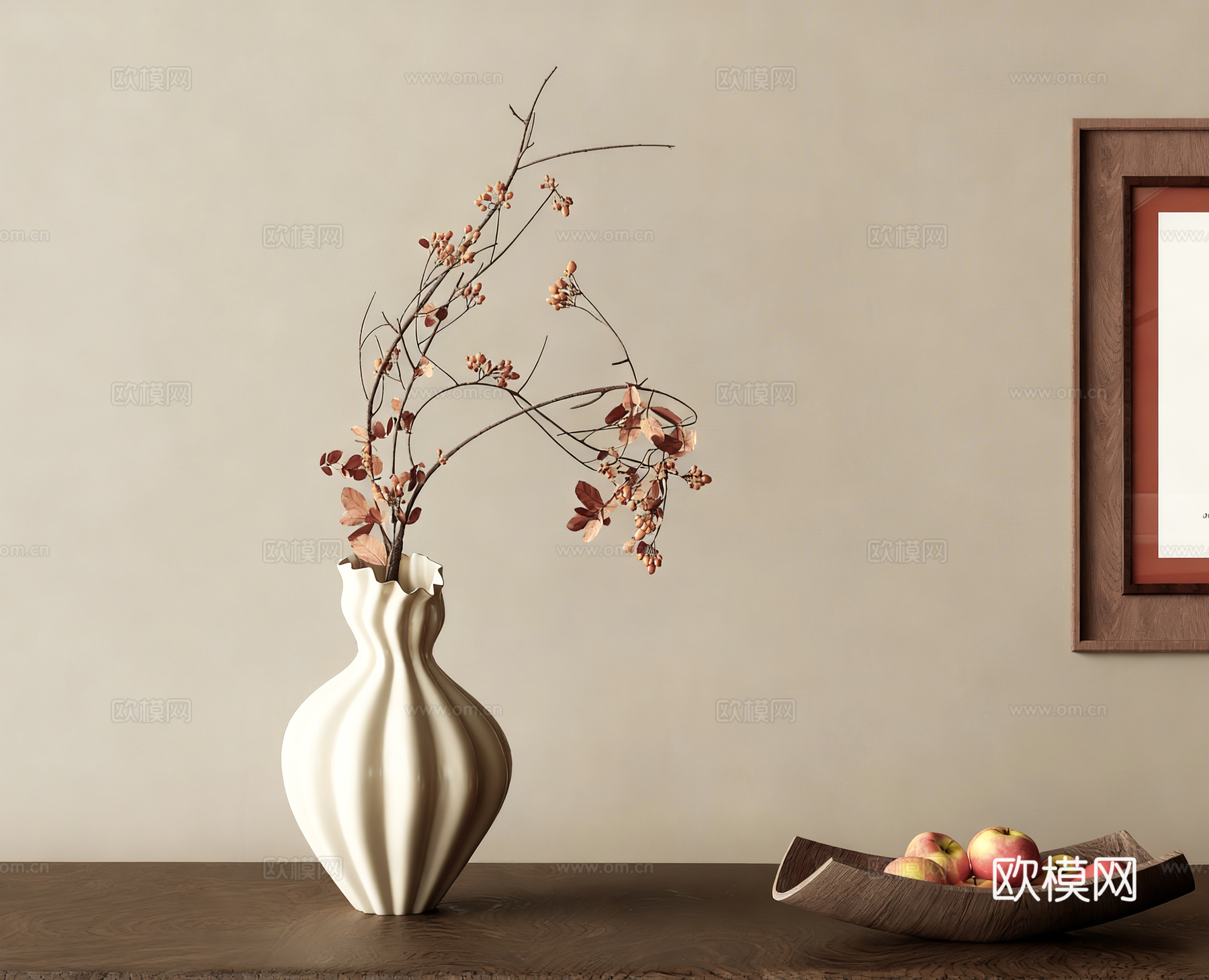 中古风花瓶花艺3d模型下载