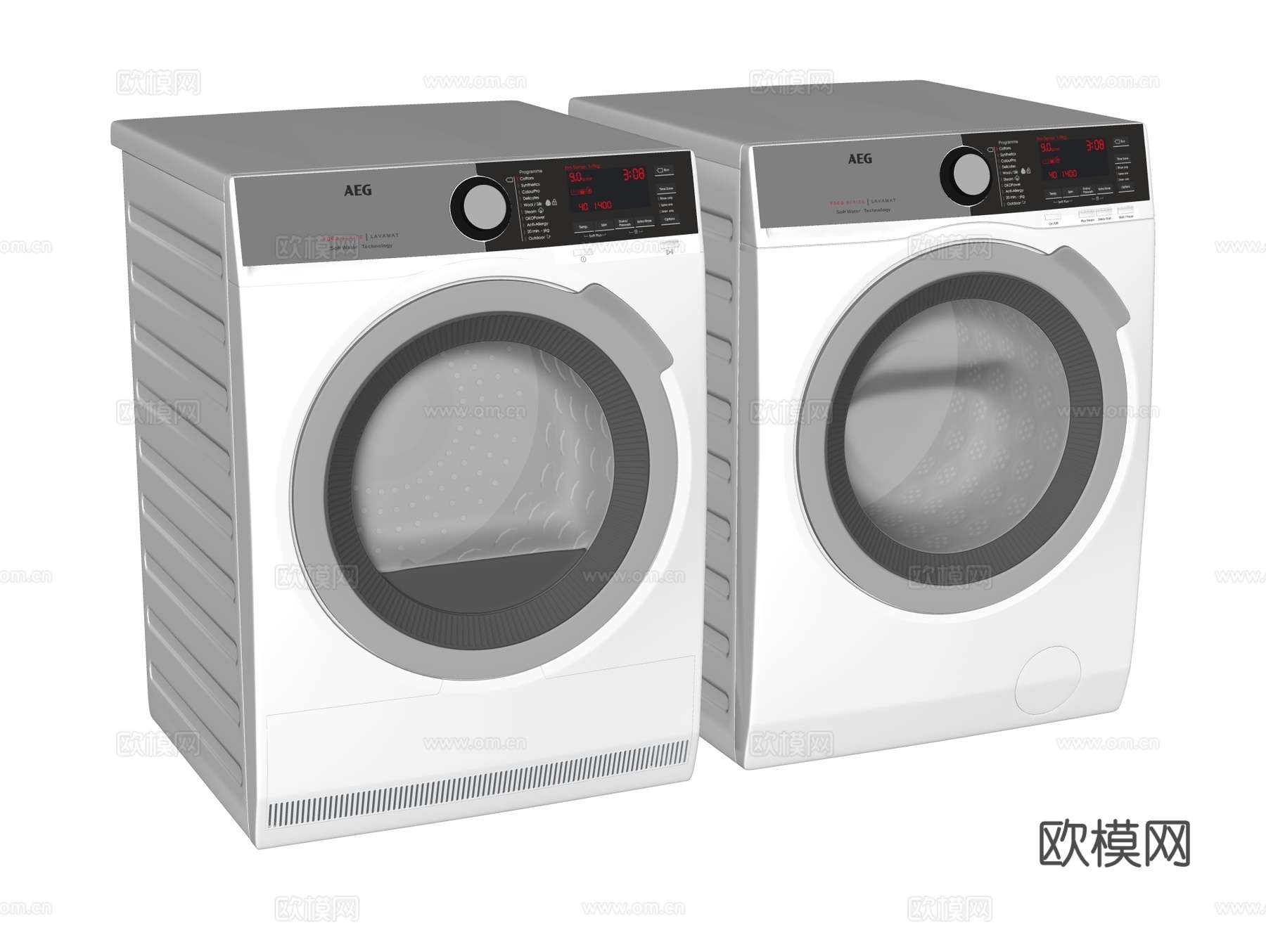 滚筒洗衣机 烘干机su模型下载（渲染图2）