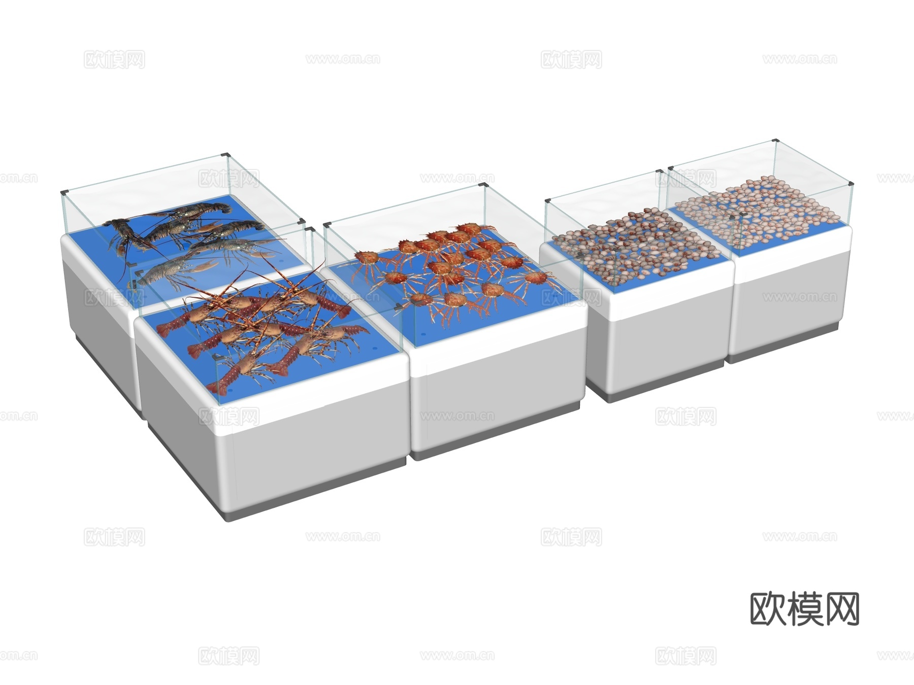 鱼池 海鲜池su模型下载（渲染图2）