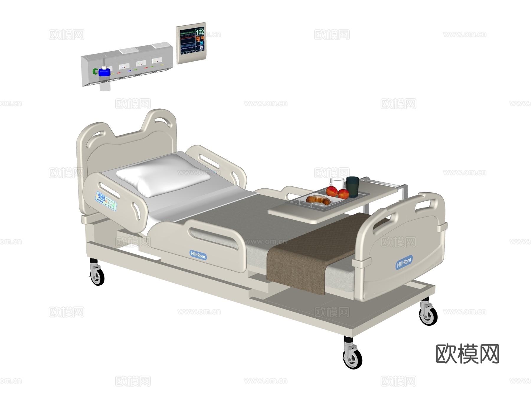 病床su模型下载（渲染图2）