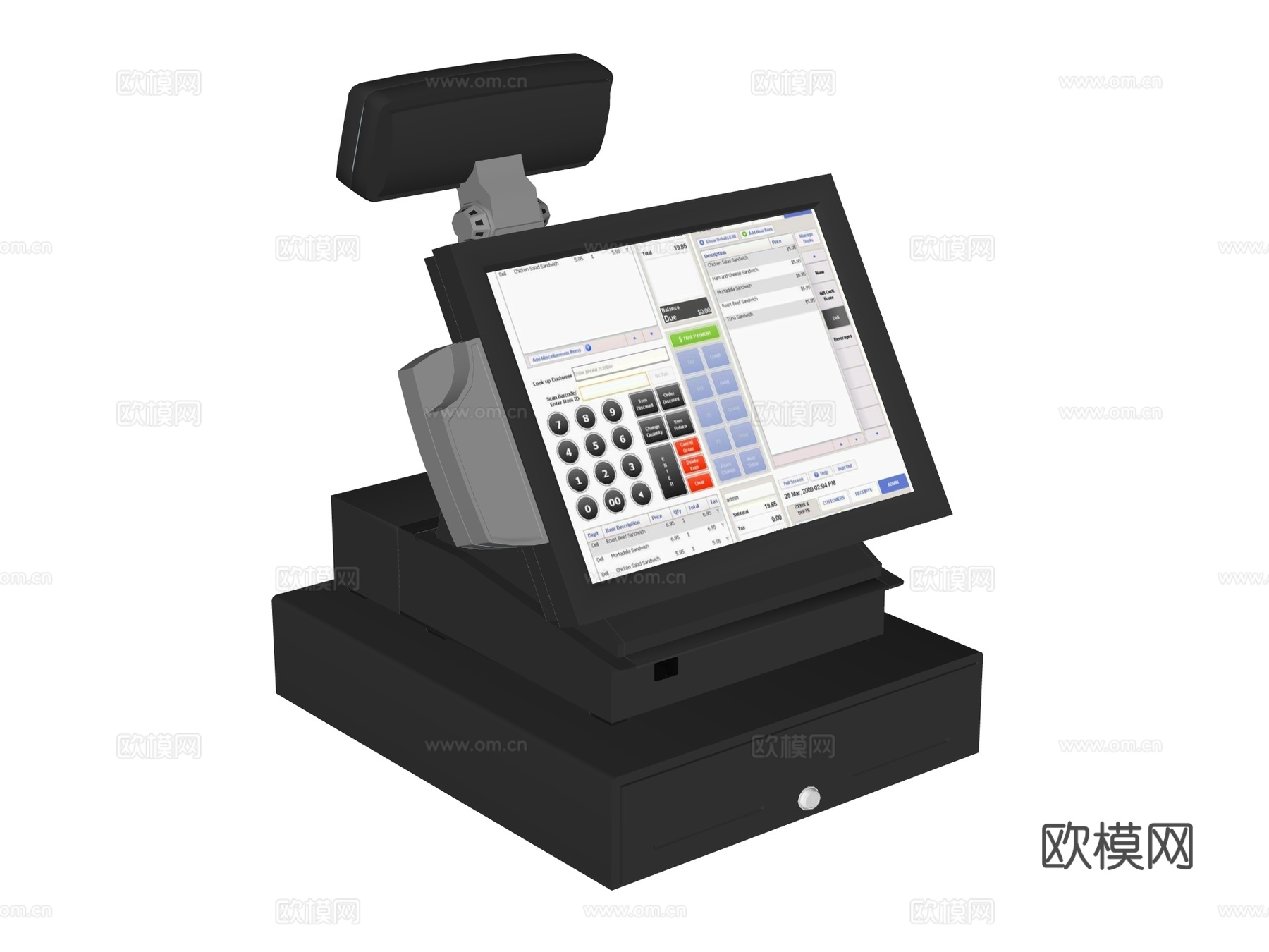 收银机su模型下载（渲染图2）