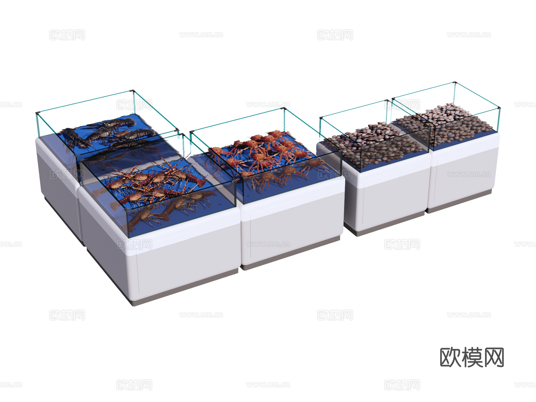 鱼池 海鲜池su模型下载（渲染图1）