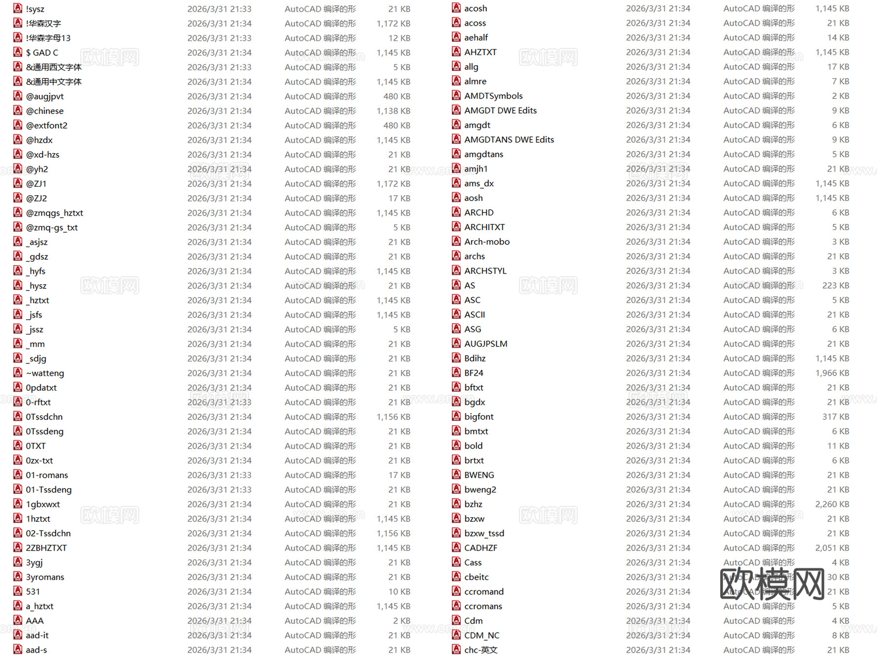 2026年最新常用CAD字体库字体包cad施工图下载（渲染图3）