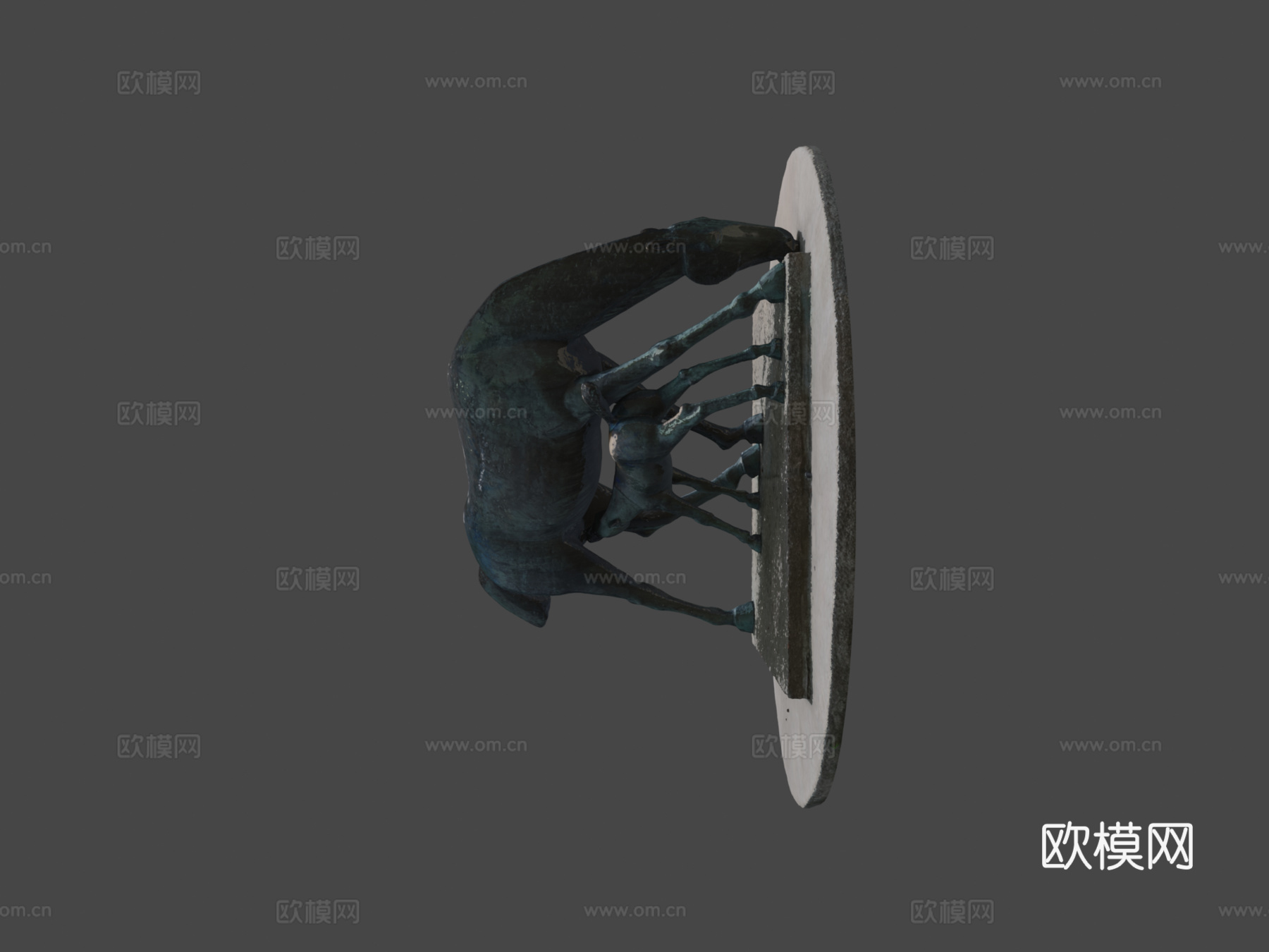 两匹马su模型下载（渲染图6）