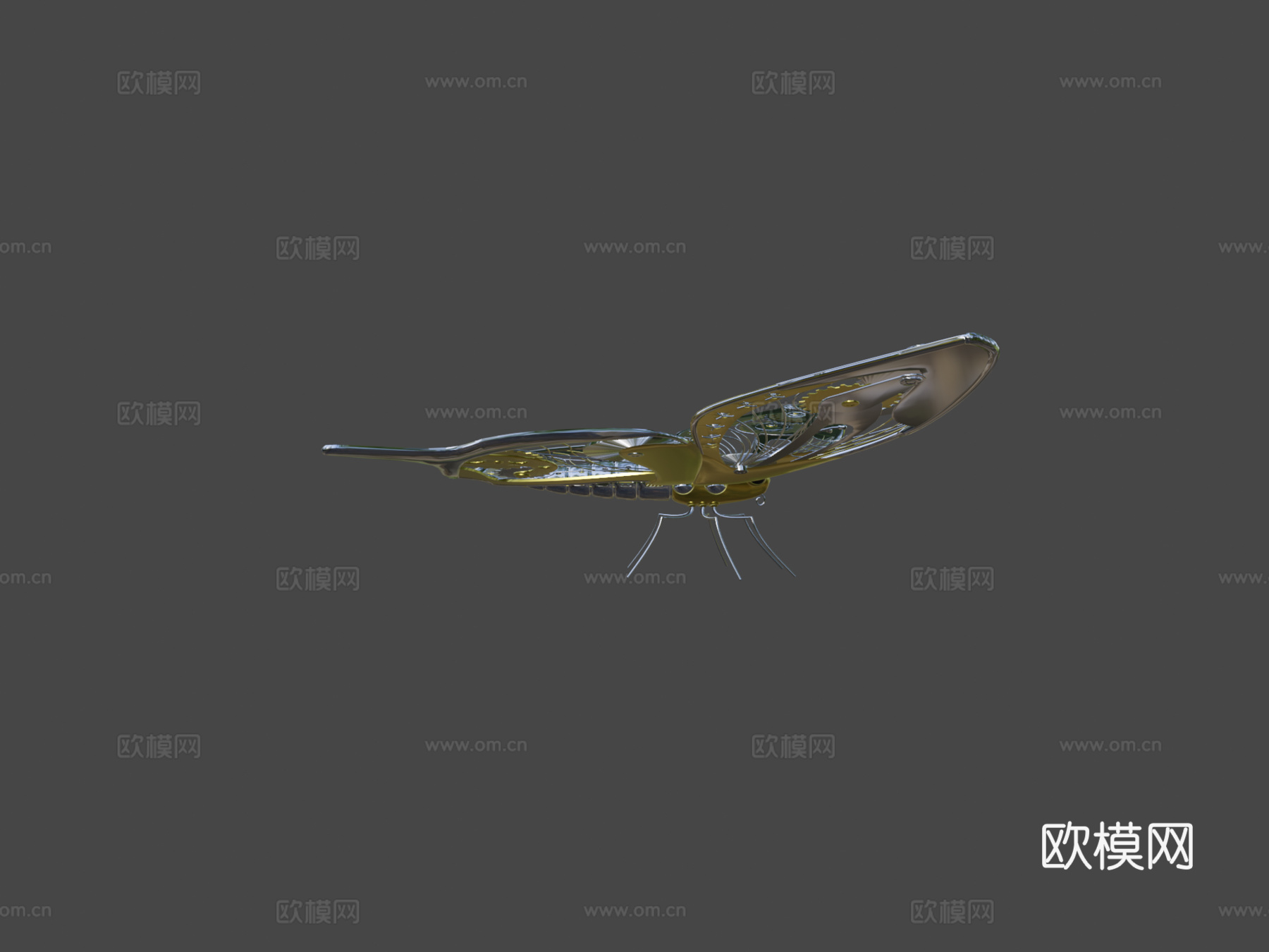 发条蝴蝶su模型下载（渲染图6）