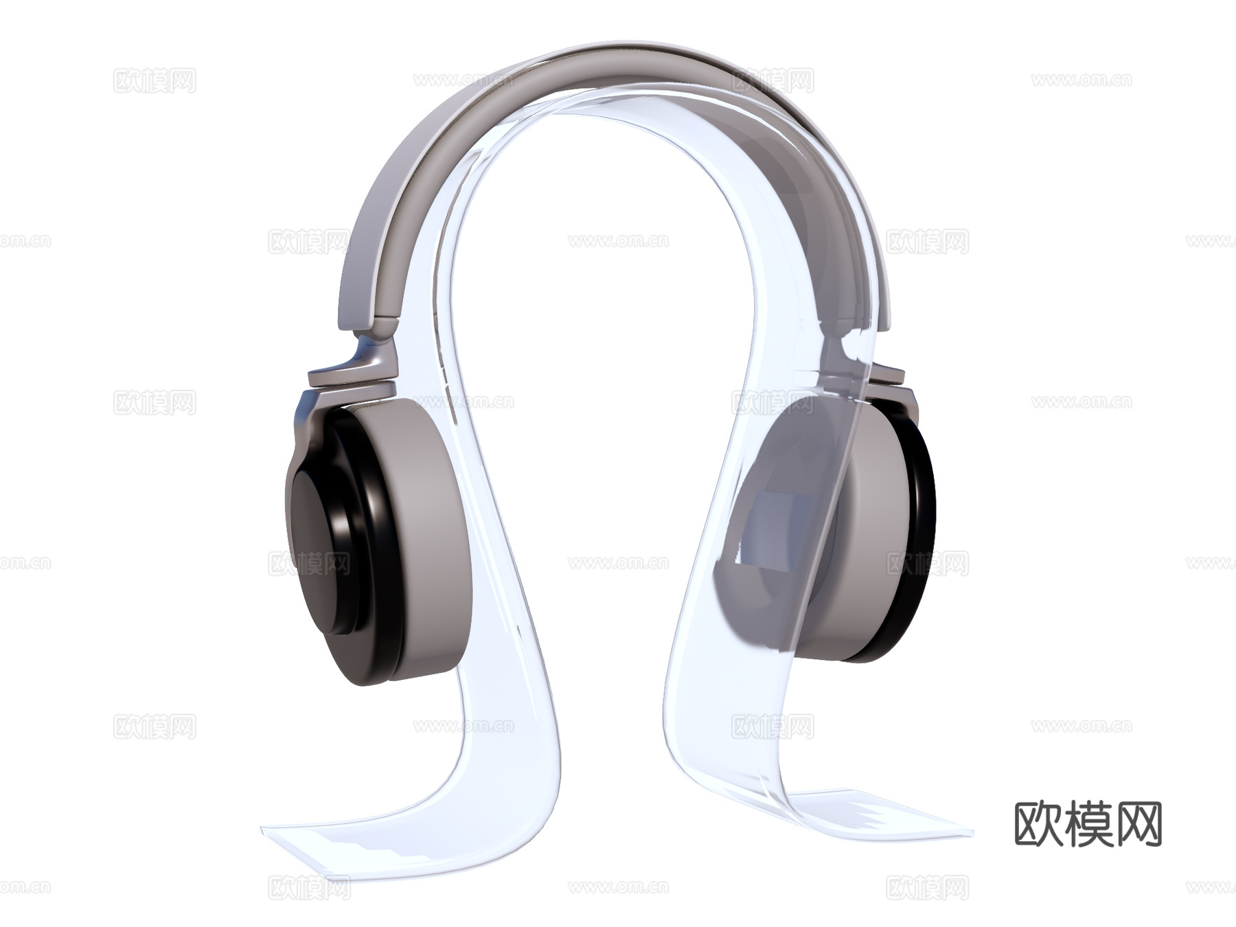 头戴式耳机su模型下载（渲染图1）