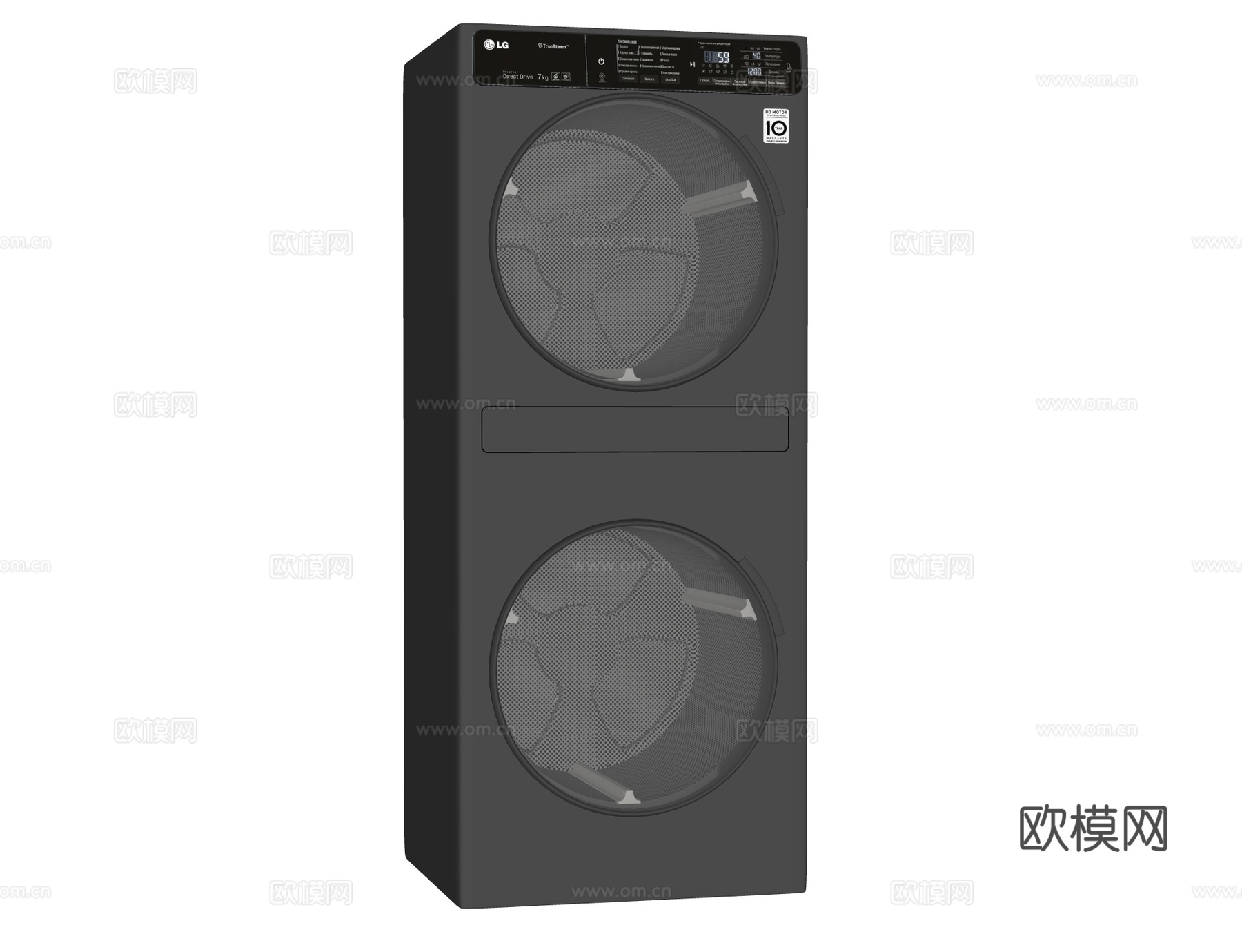 滚筒洗衣机 烘干机 洗烘一体su模型下载（渲染图2）