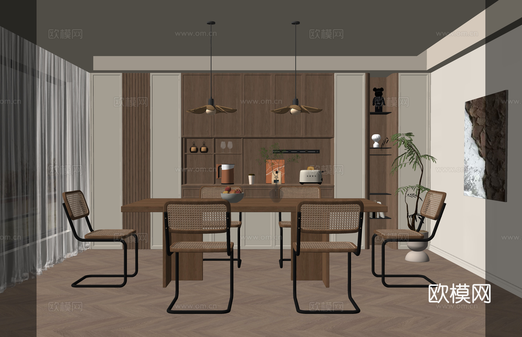 卫生间 衣帽间 门窗su模型下载（渲染图2）