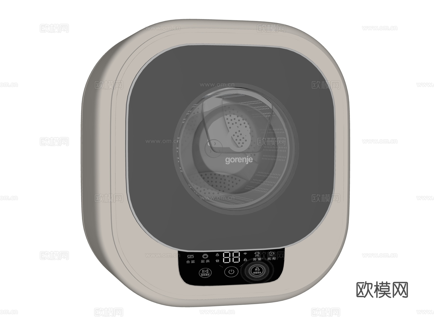 壁挂式洗衣机su模型下载（渲染图2）