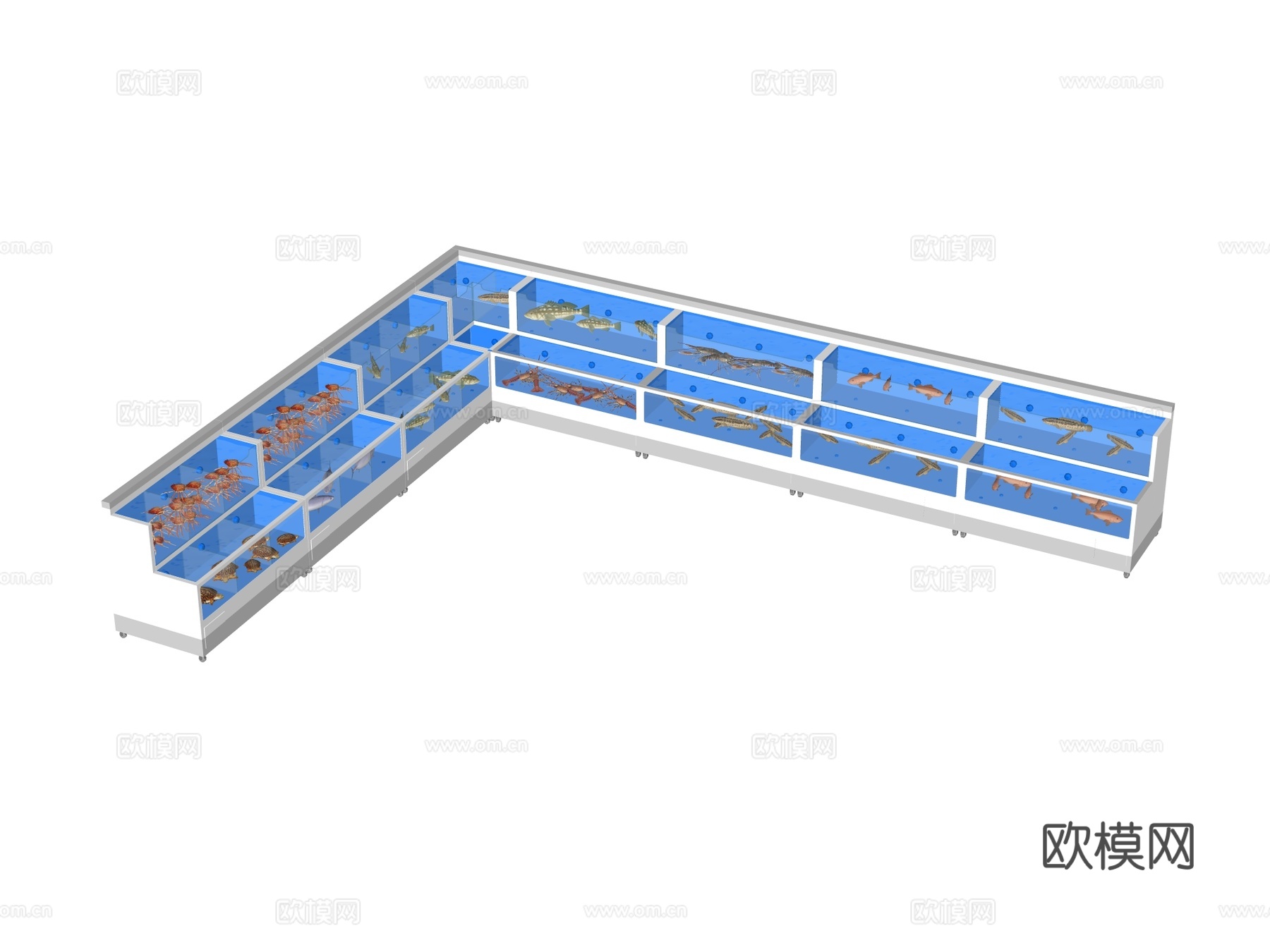 鱼池 海鲜池su模型下载（渲染图2）