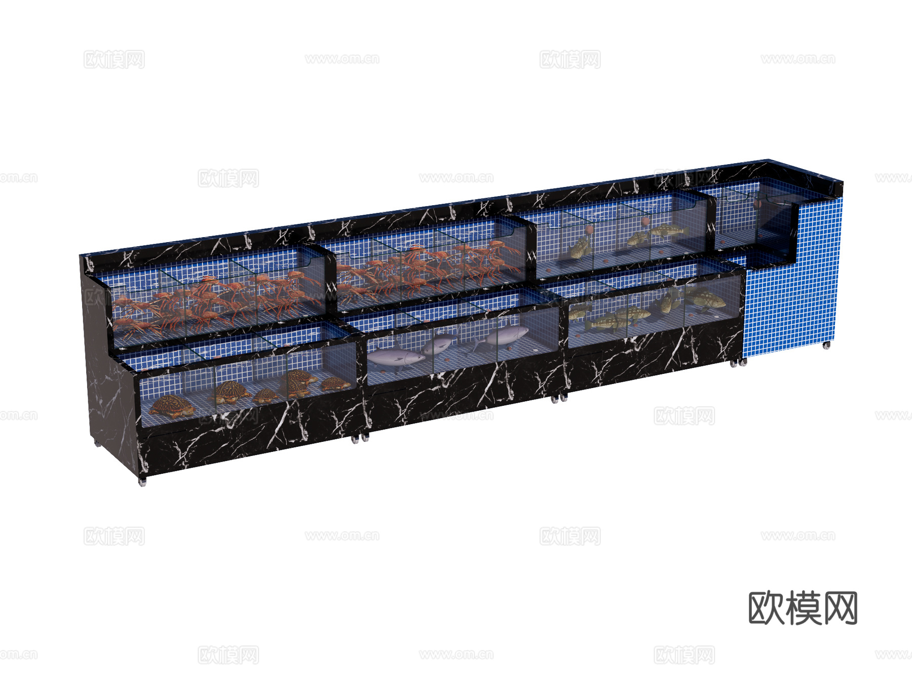 鱼池 海鲜池su模型下载（渲染图1）