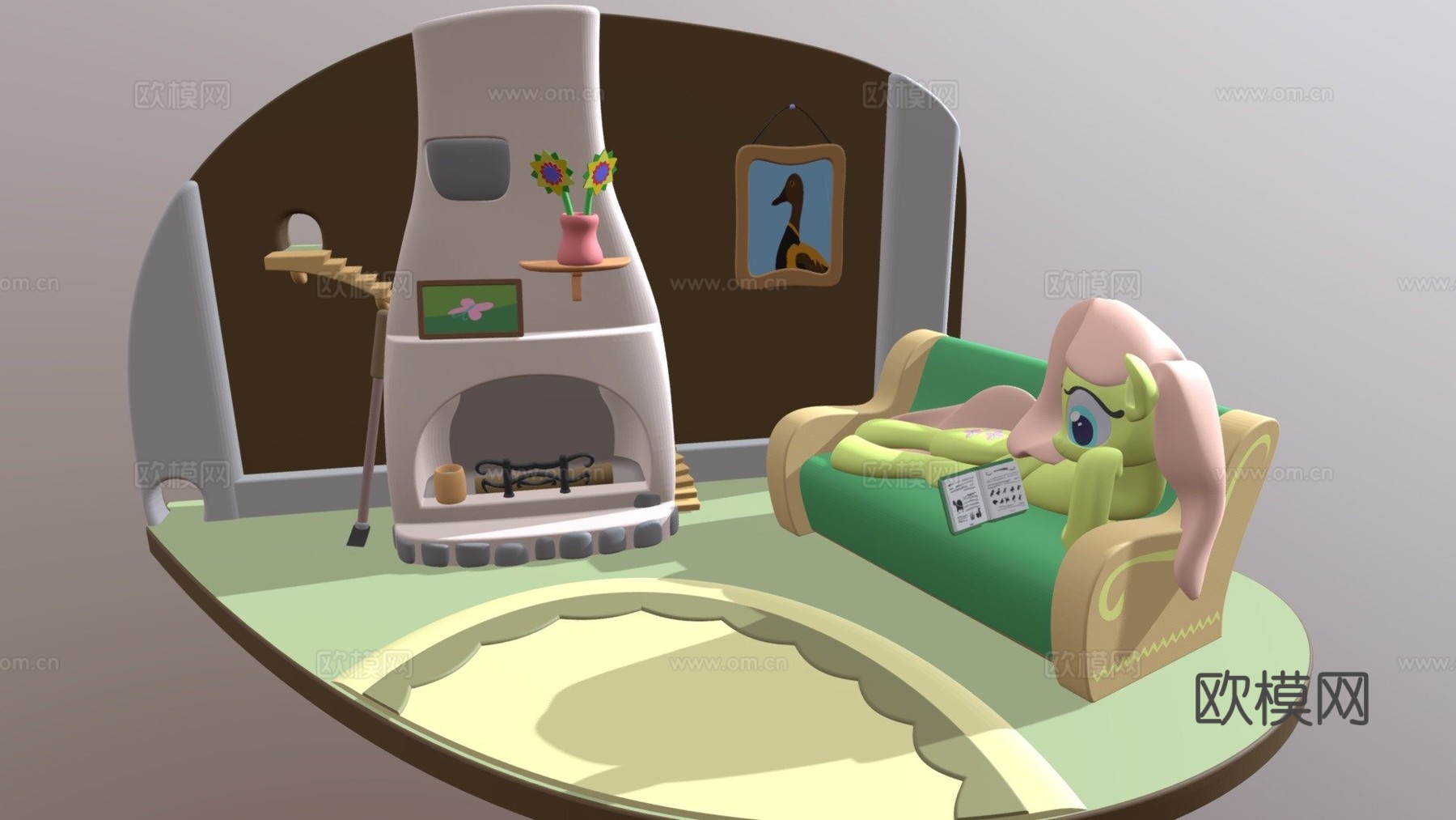 柔柔壁炉su模型