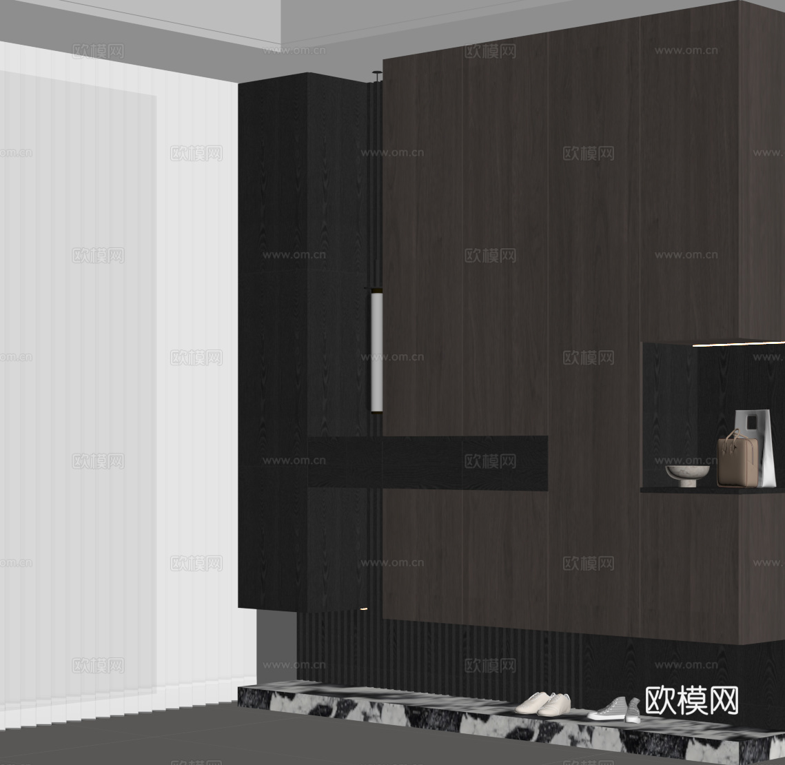 现代意式 入户玄关su模型