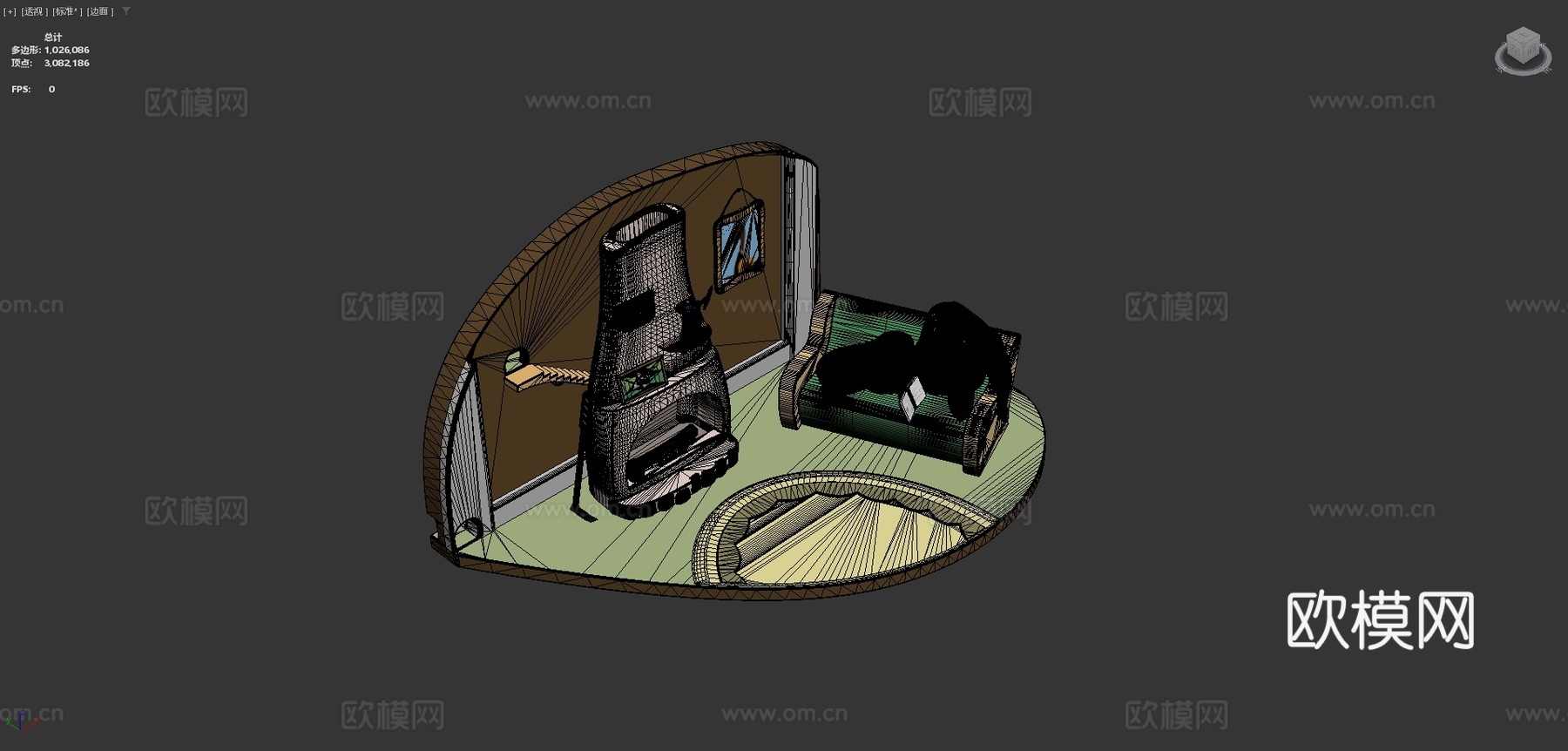柔柔壁炉su模型