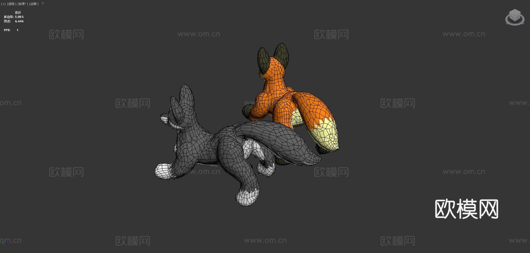 狐狸与狼泳池玩具su模型