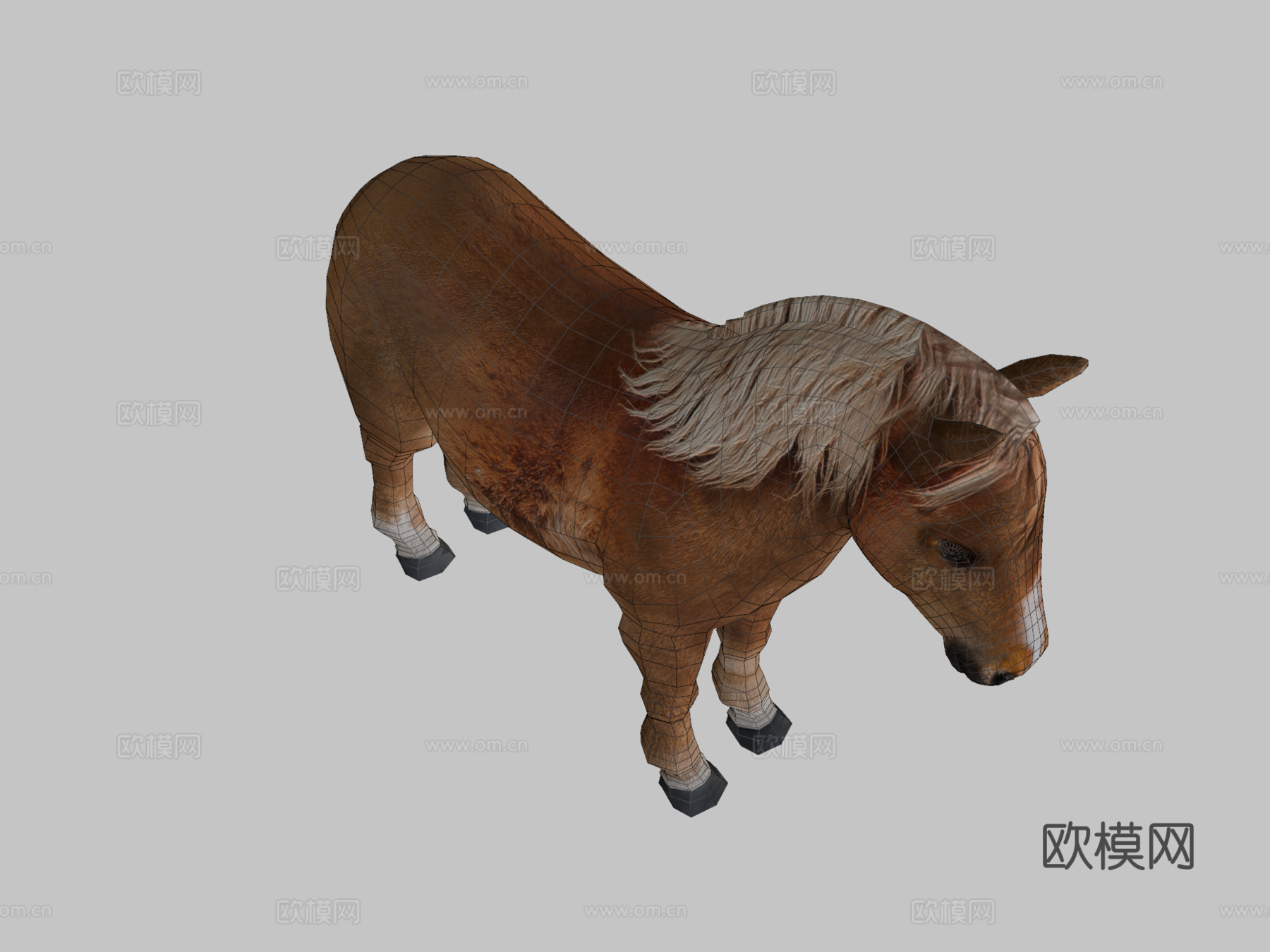 小马低多边形su模型