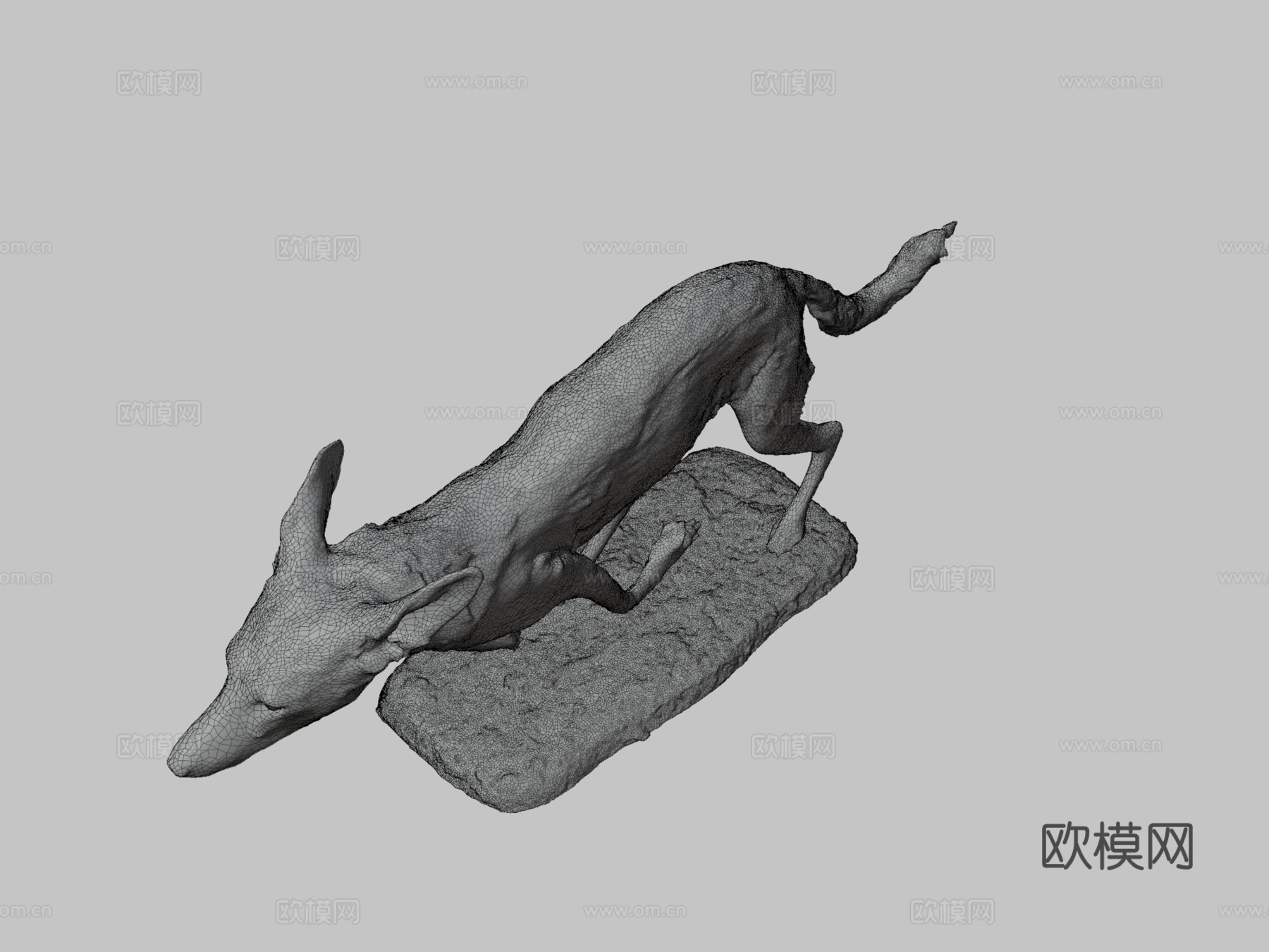 NSMTM32094黑背豺标本su模型