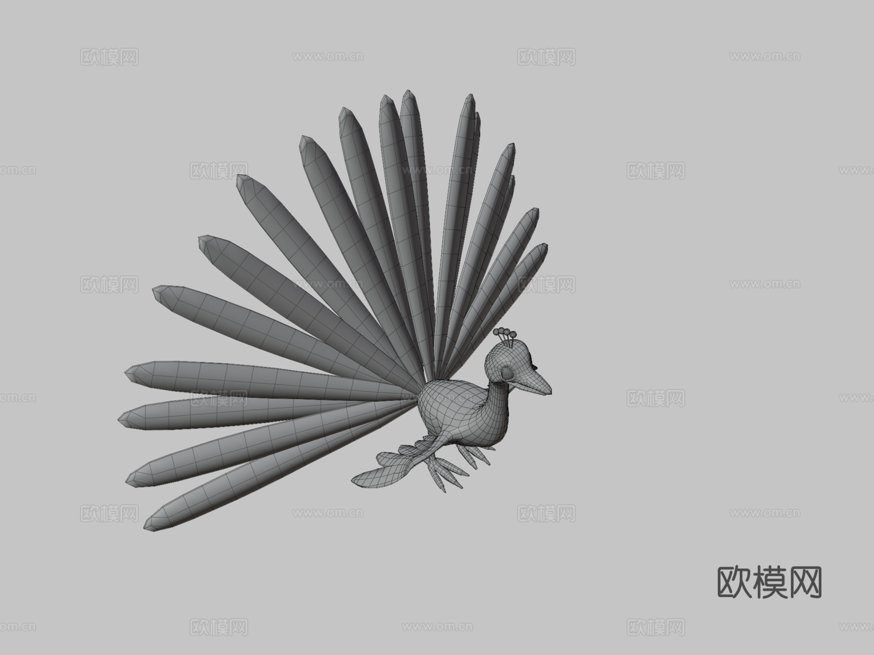 孔雀卡通su模型