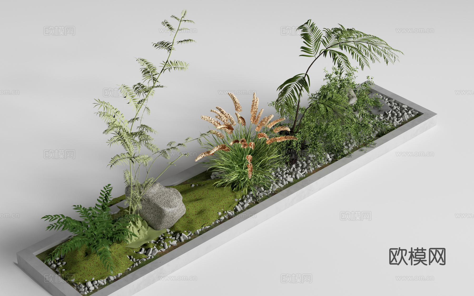 现代景观植物 景观花池 植物组团 植物堆su模型