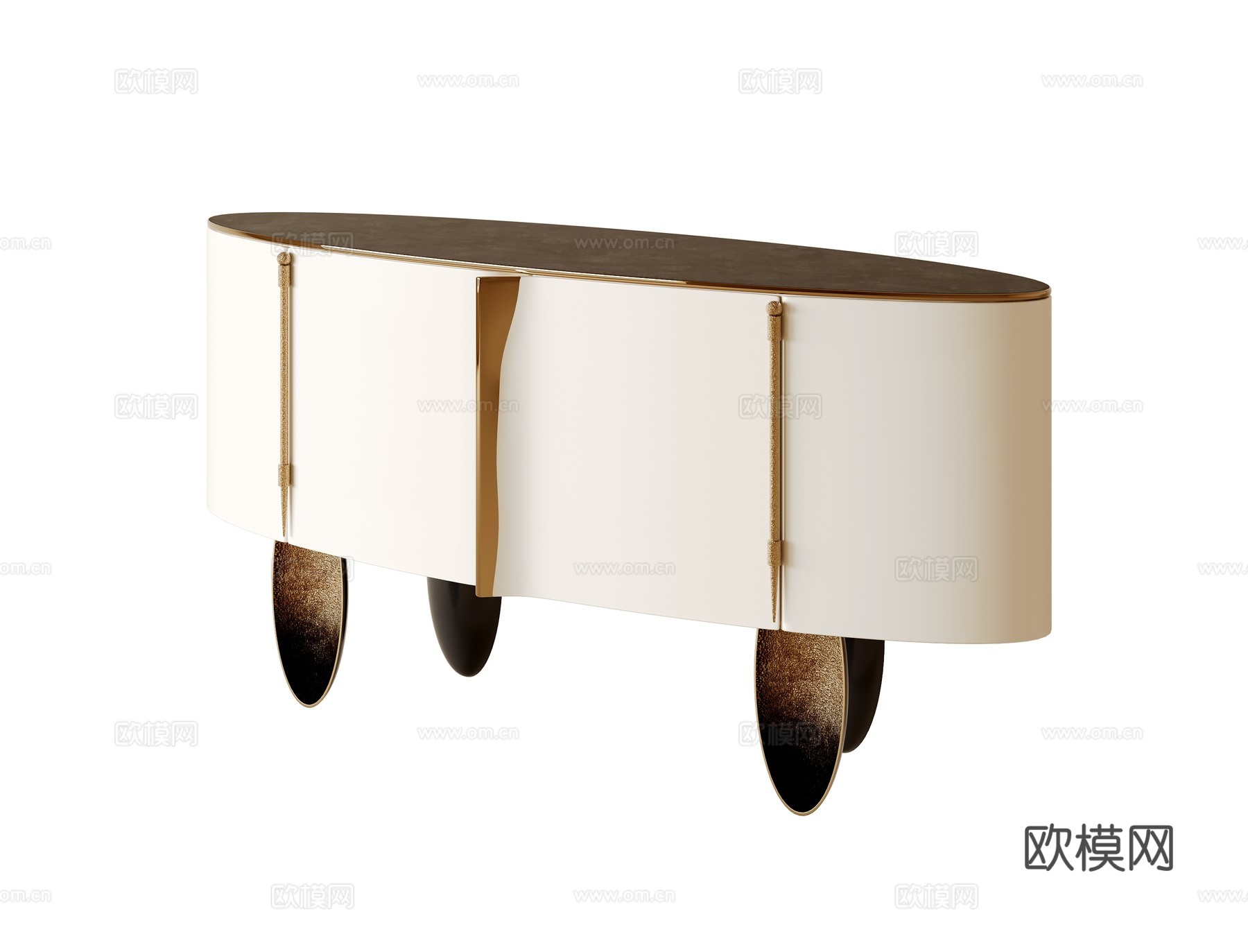 意式轻奢边柜3d模型