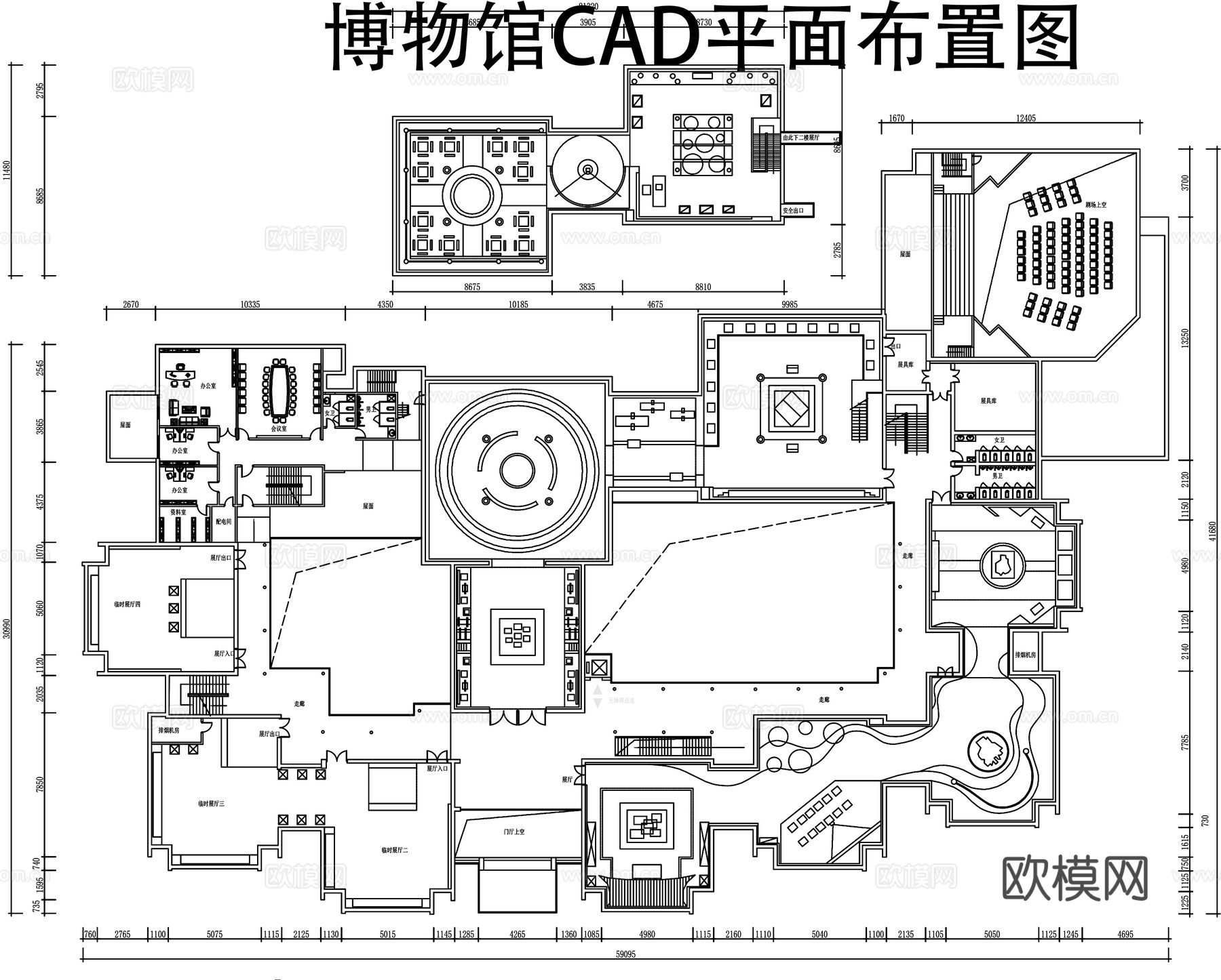 展厅博物馆平面图CADcad施工图下载