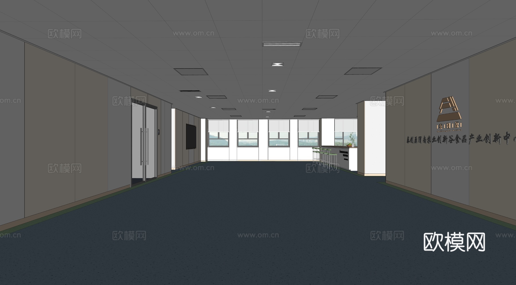 茶水间，办公室，公共区，实验室，水吧台su模型