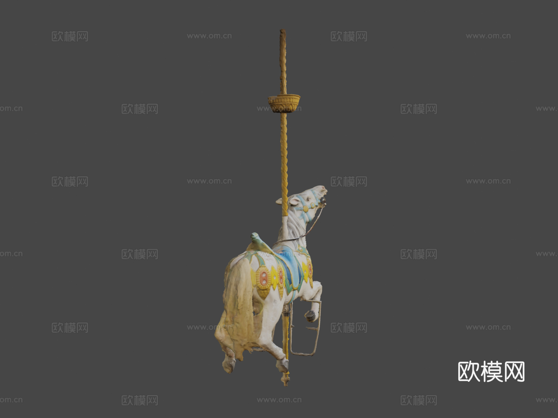 旋转木马马摄影测量扫描su模型