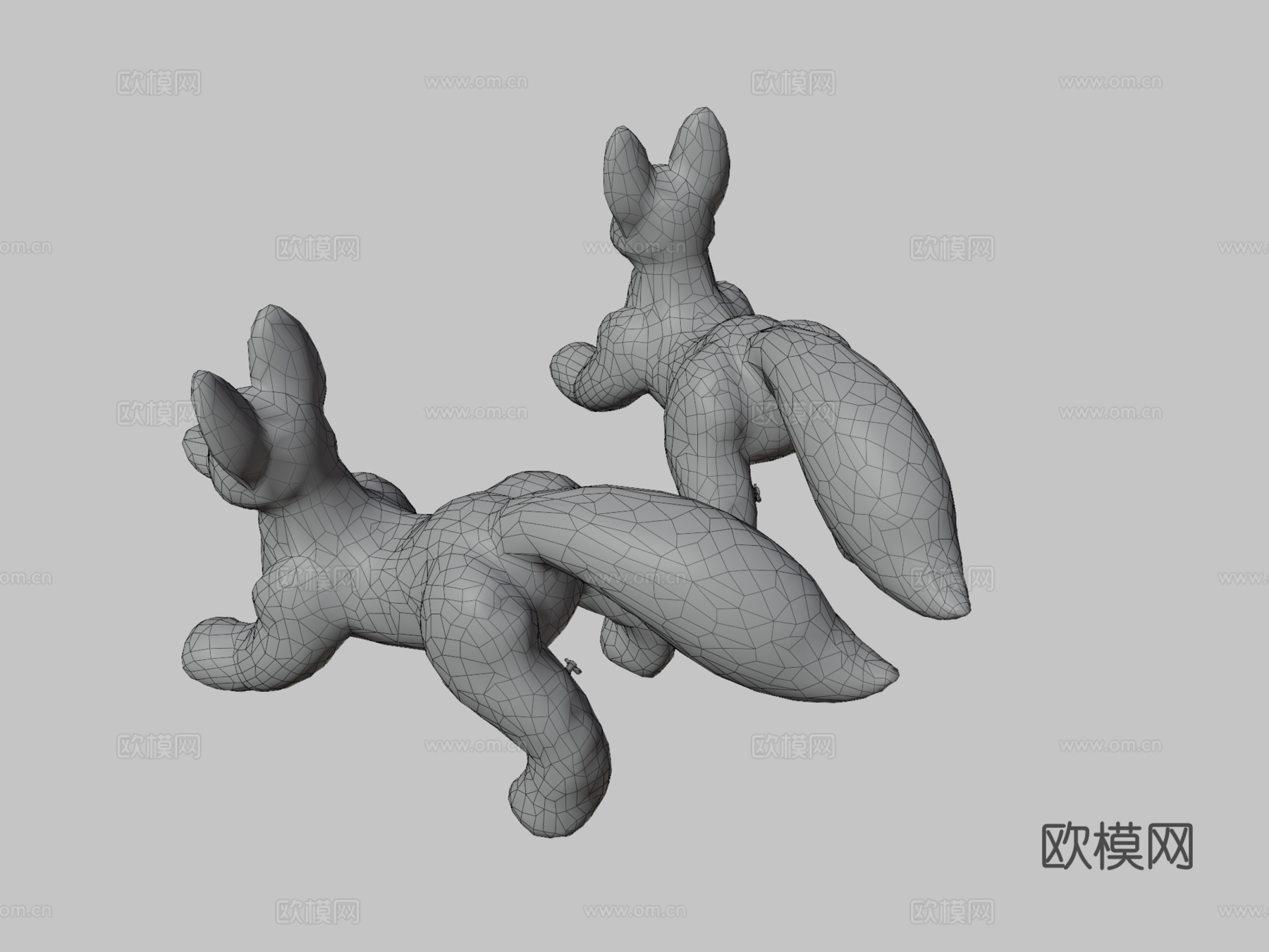 狐狸与狼泳池玩具su模型