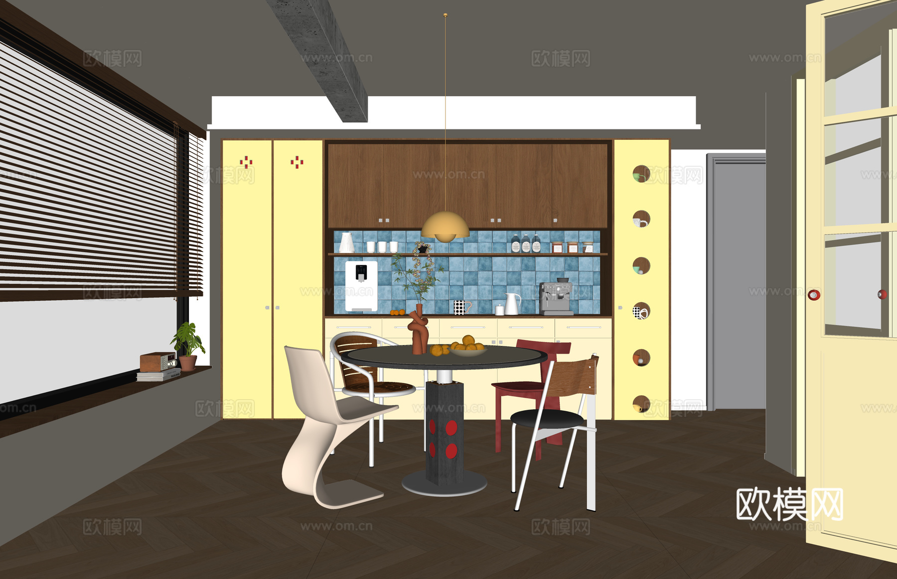 厨房 门窗 餐厅su模型