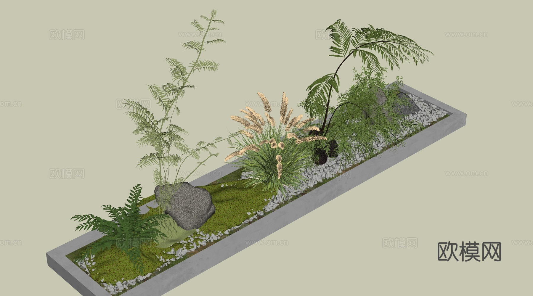现代景观植物 景观花池 植物组团 植物堆su模型